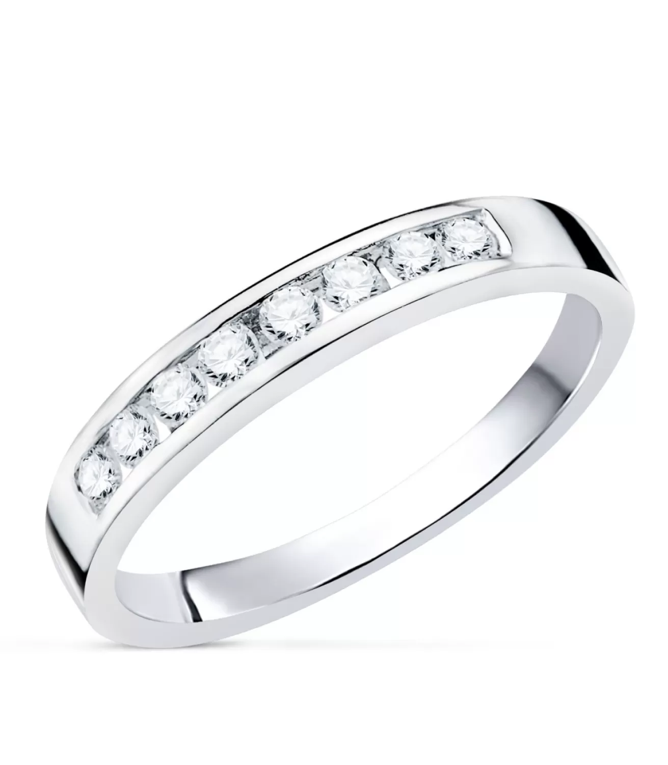 Alianza Oro Blanco 18K Diamantes 0.240 Qts.<Alda Joyeros Hot