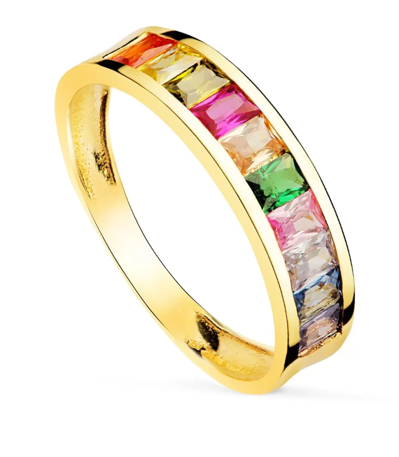 Anillo Arcoiris Oro Amarillo 18K<Alda Joyeros Fashion