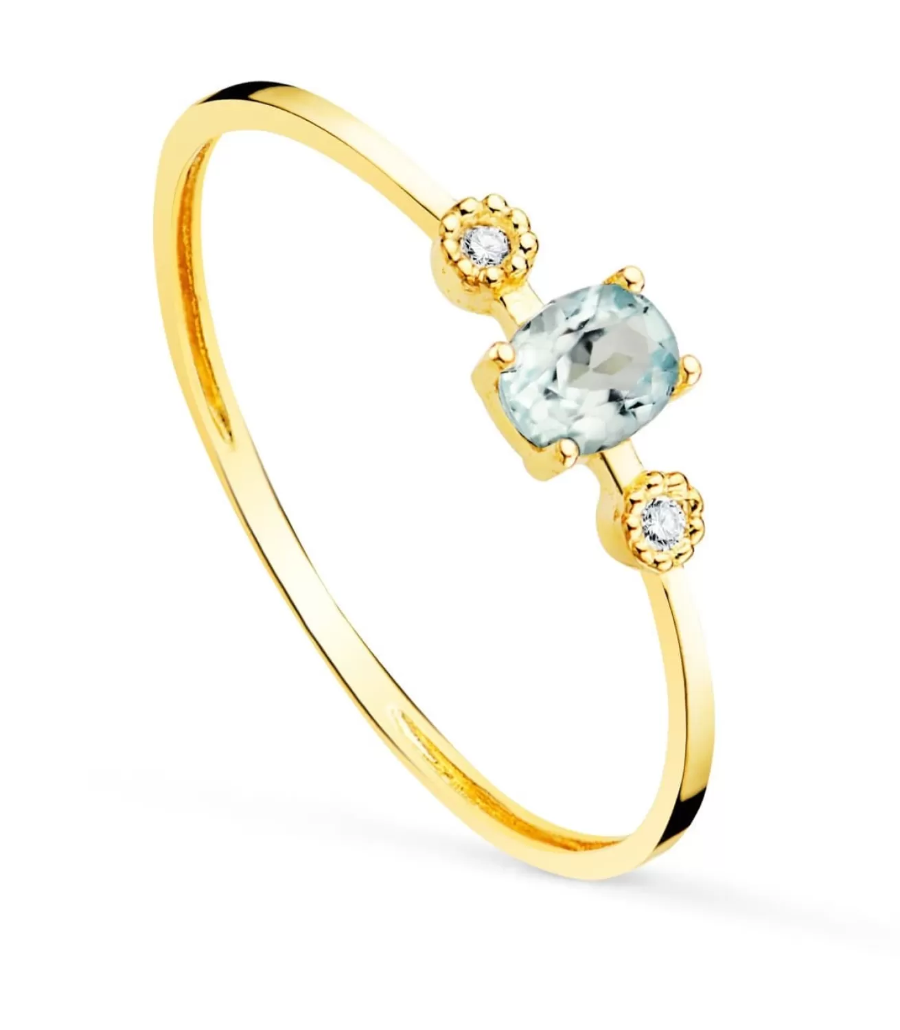 Anillo Bacall Oro 18K Aguamarina Y Diamantes<Alda Joyeros Hot