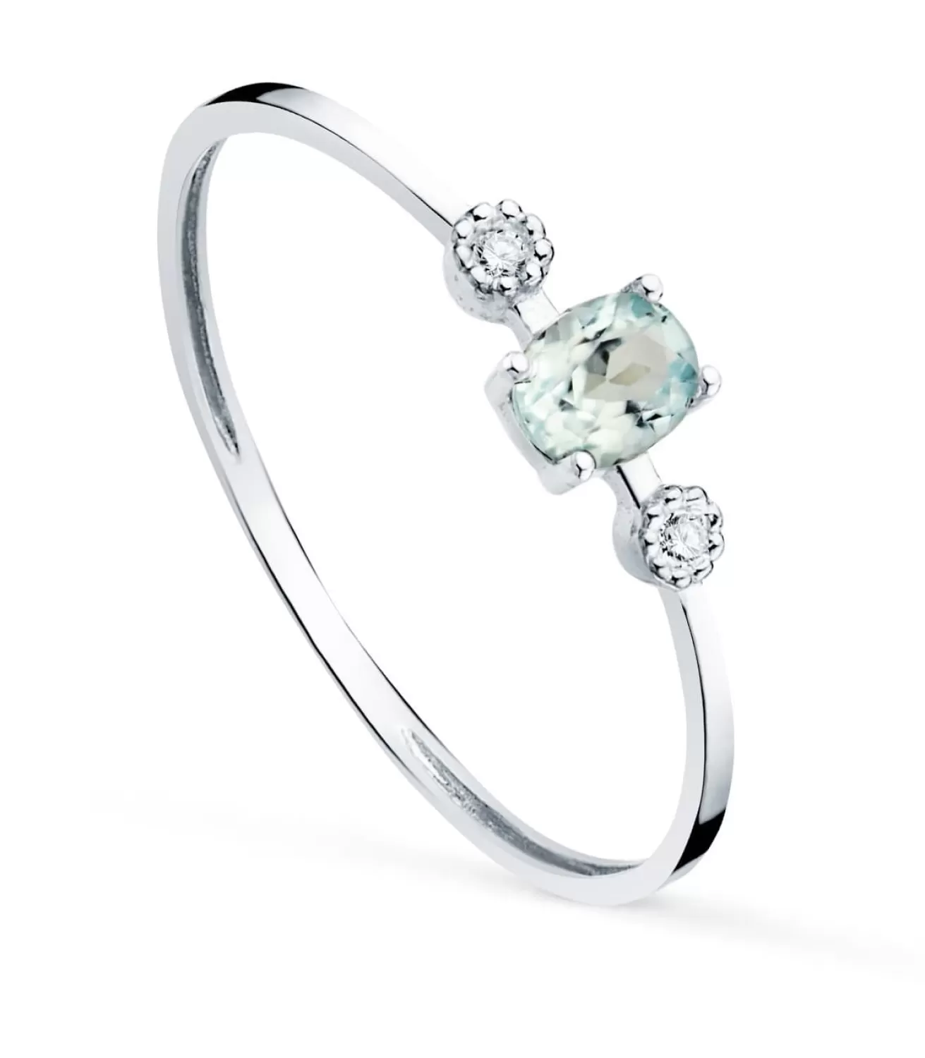 Anillo Bacall Oro Blanco 18K Aguamarina Y Diamantes<Alda Joyeros Outlet