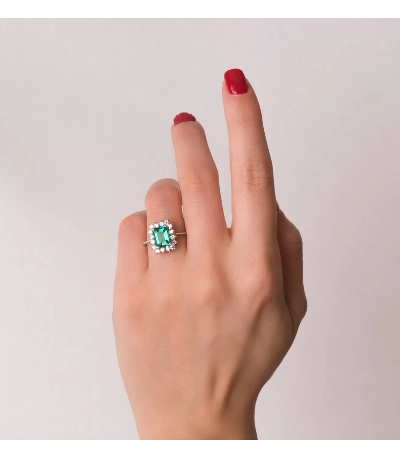 Anillo Carrie Oro 18K Esmeralda Y Diamantes<Alda Joyeros Store