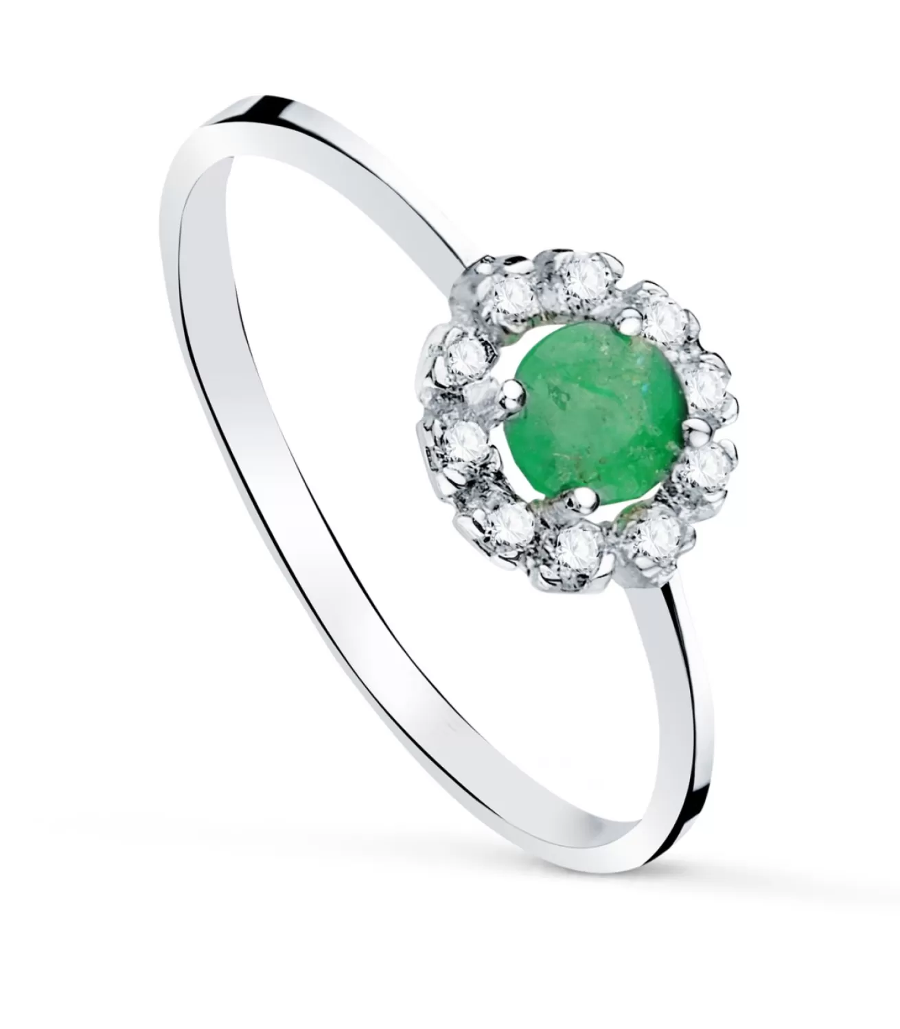 Anillo Cuajo Esmeralda 0.26 Q Oro Blanco 18K<Alda Joyeros Hot