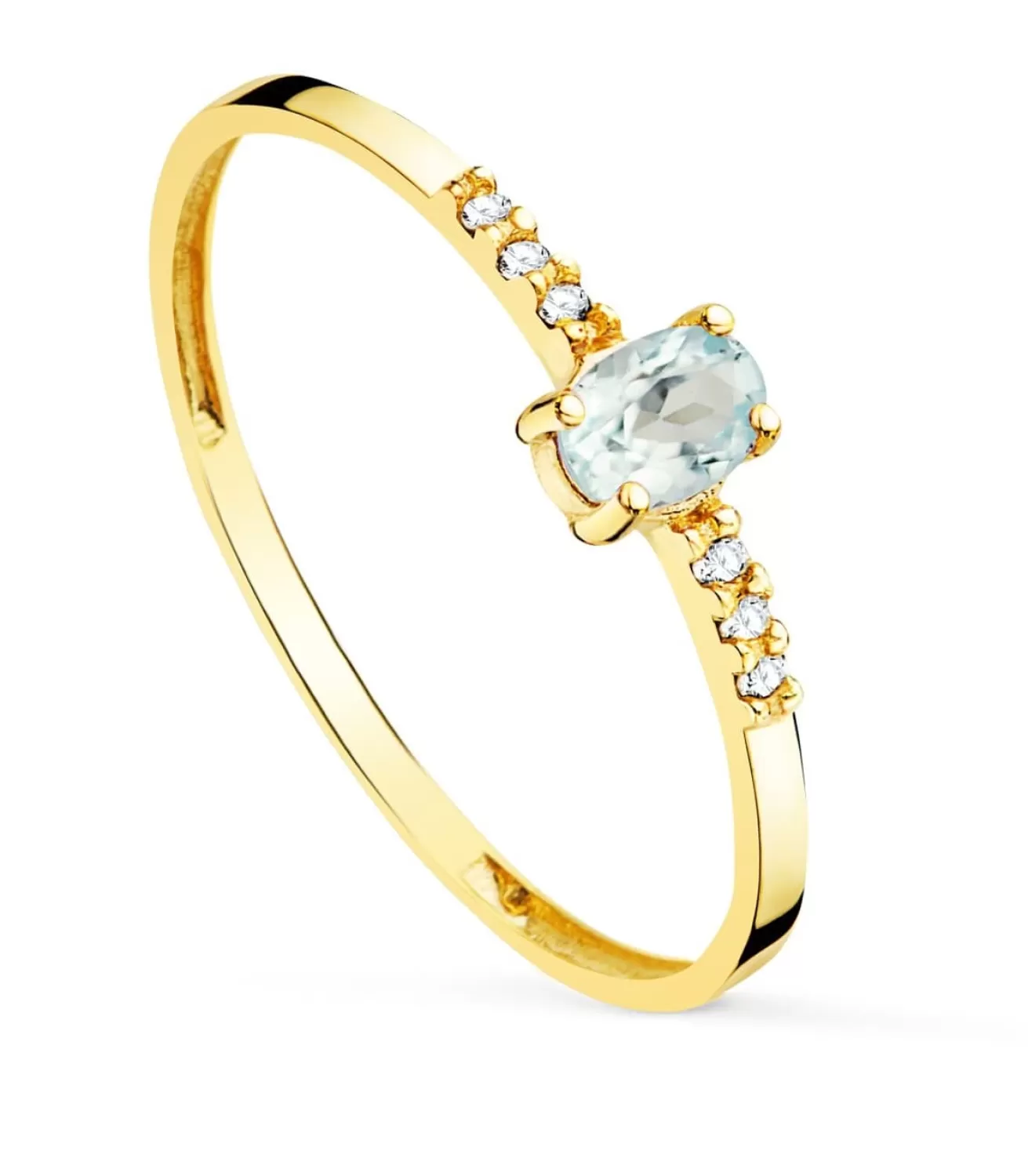 Anillo Garbo Oro 18K Aguamarina Y Diamantes<Alda Joyeros Hot