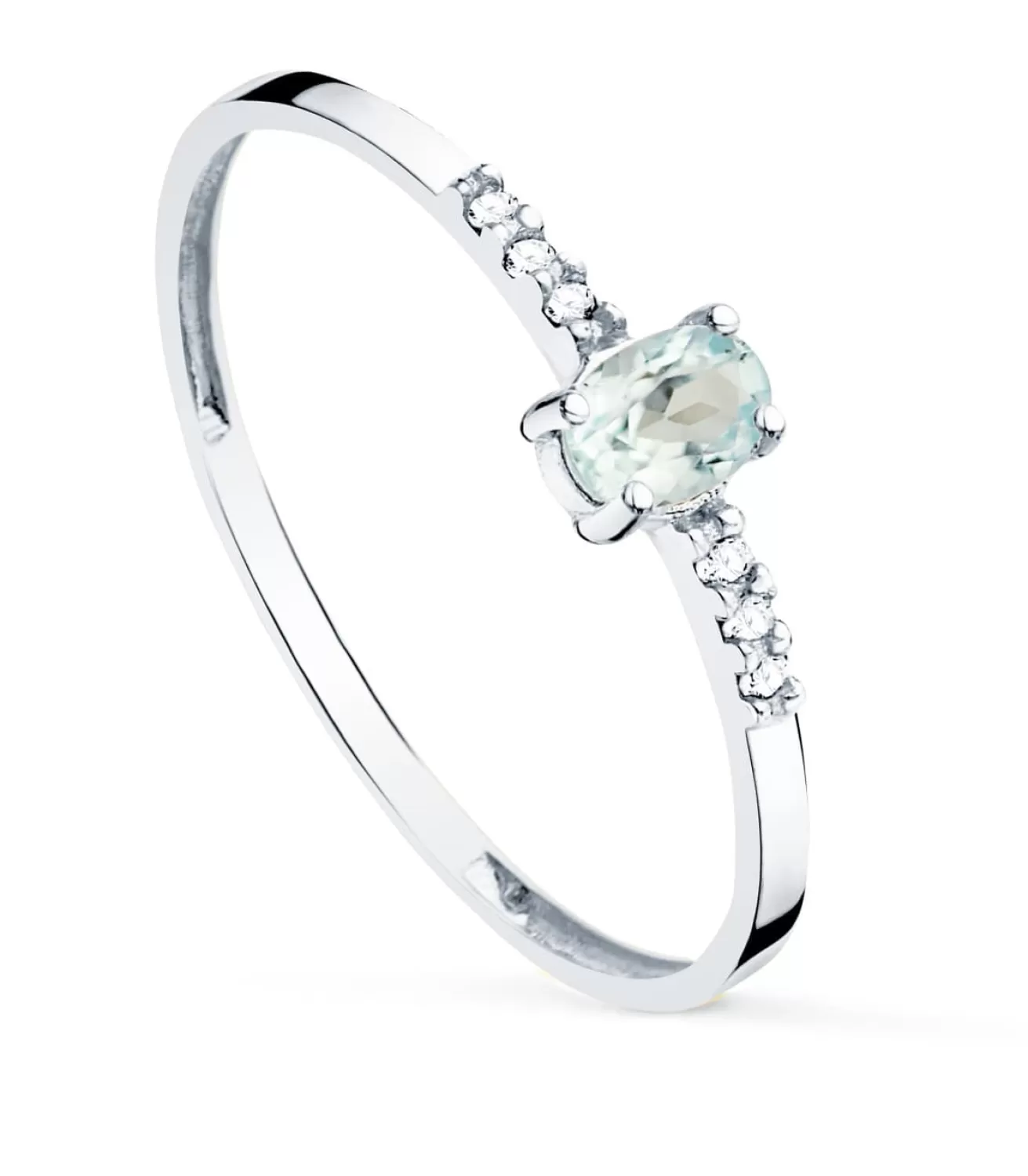 Anillo Garbo Oro Blanco 18K Aguamarina Y Diamantes<Alda Joyeros Clearance