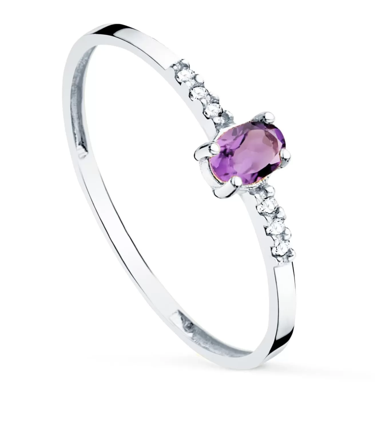 Anillo Garbo Oro Blanco 18K Amatista Y Diamantes<Alda Joyeros Hot