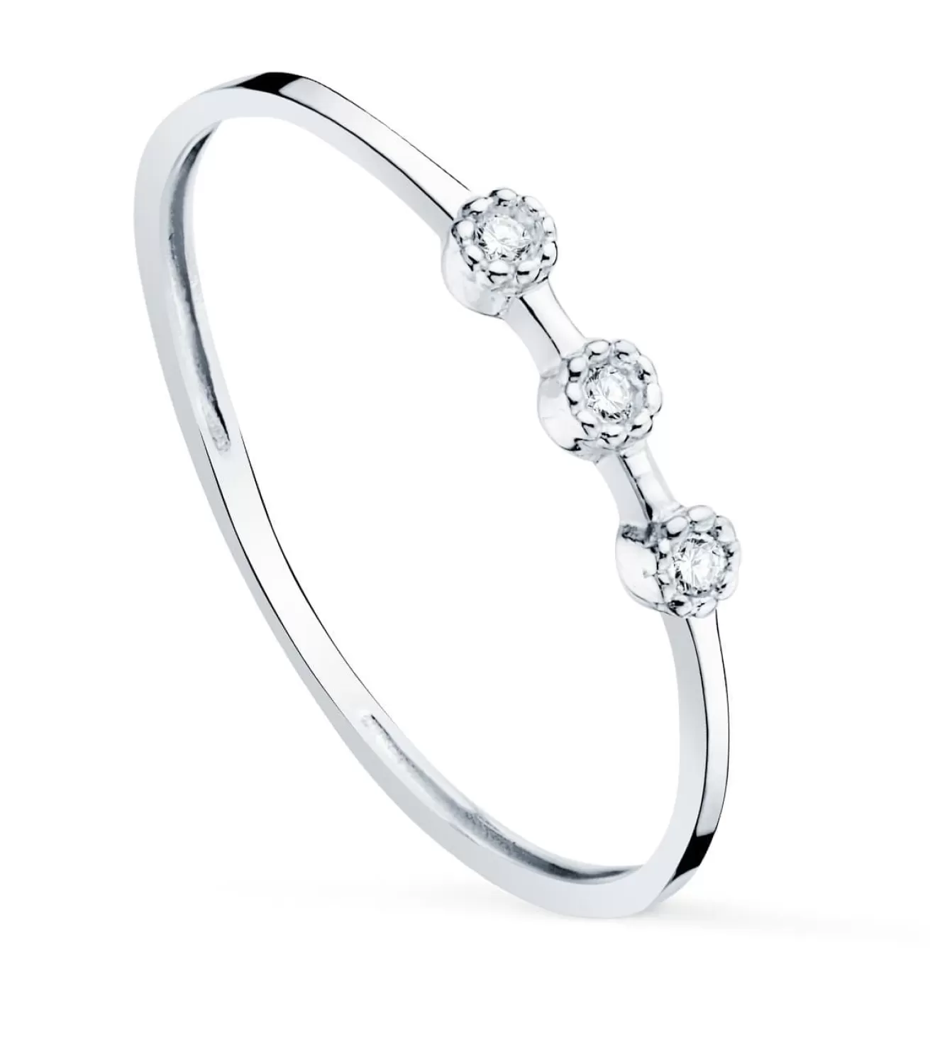 Anillo Harlow Oro Blanco 18K Diamantes 0.024 Qts.<Alda Joyeros Shop