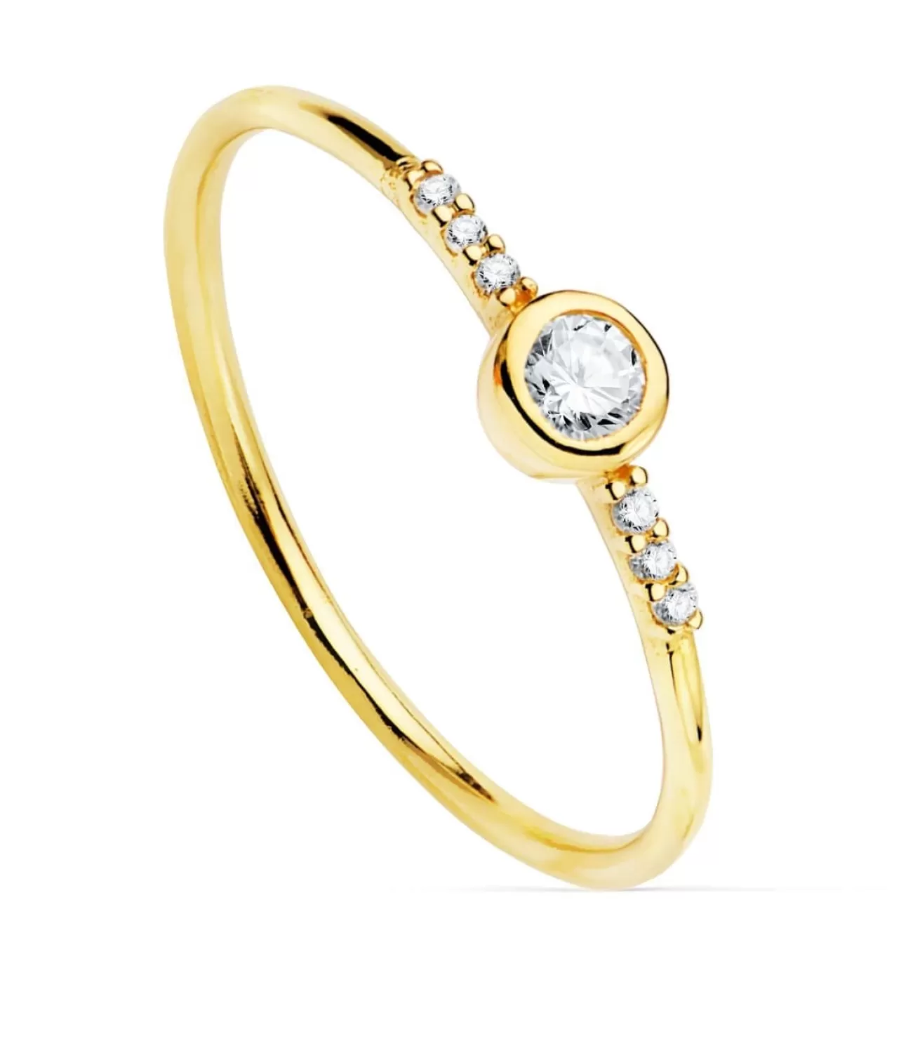 Anillo Hayworth Oro Amarillo 18K Diamantes 0.140 Qts.<Alda Joyeros Shop