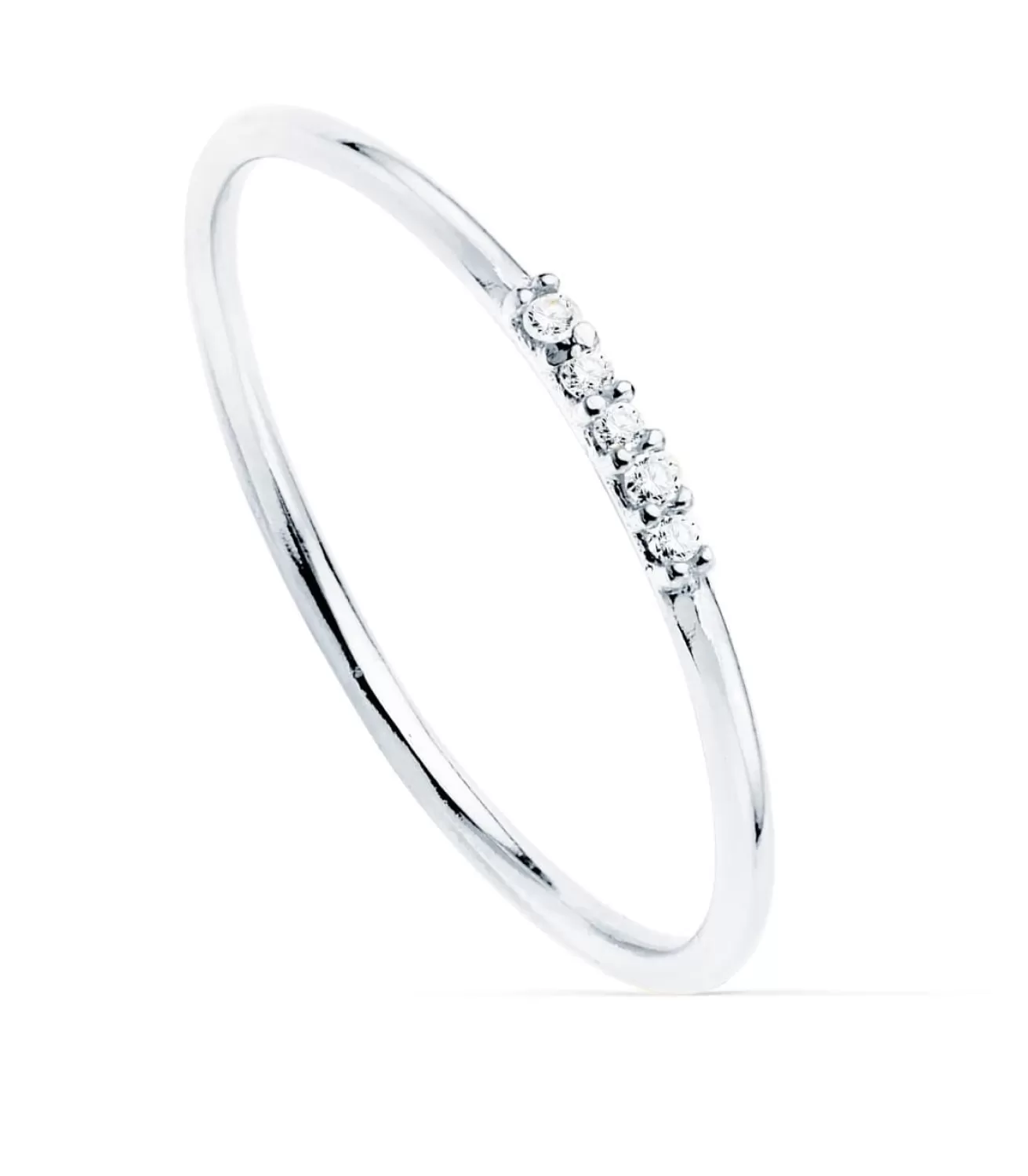 Anillo Hepburn Oro Blanco 18K Diamantes 0.025 Qts.<Alda Joyeros Online