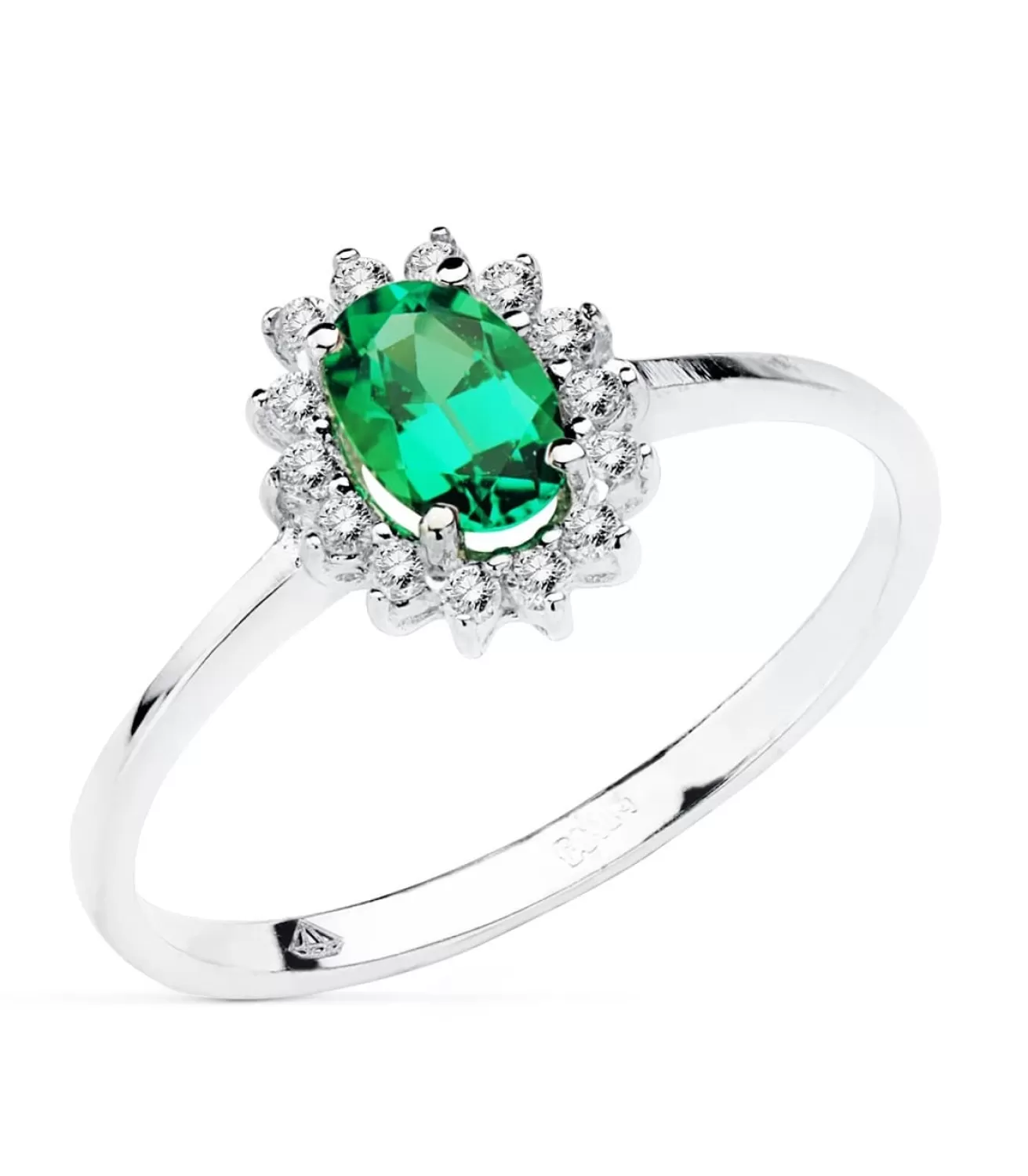 Anillo Jasmin 0.14 Qtes.18 Ktes Esmeralda 0.39 Q<Alda Joyeros New
