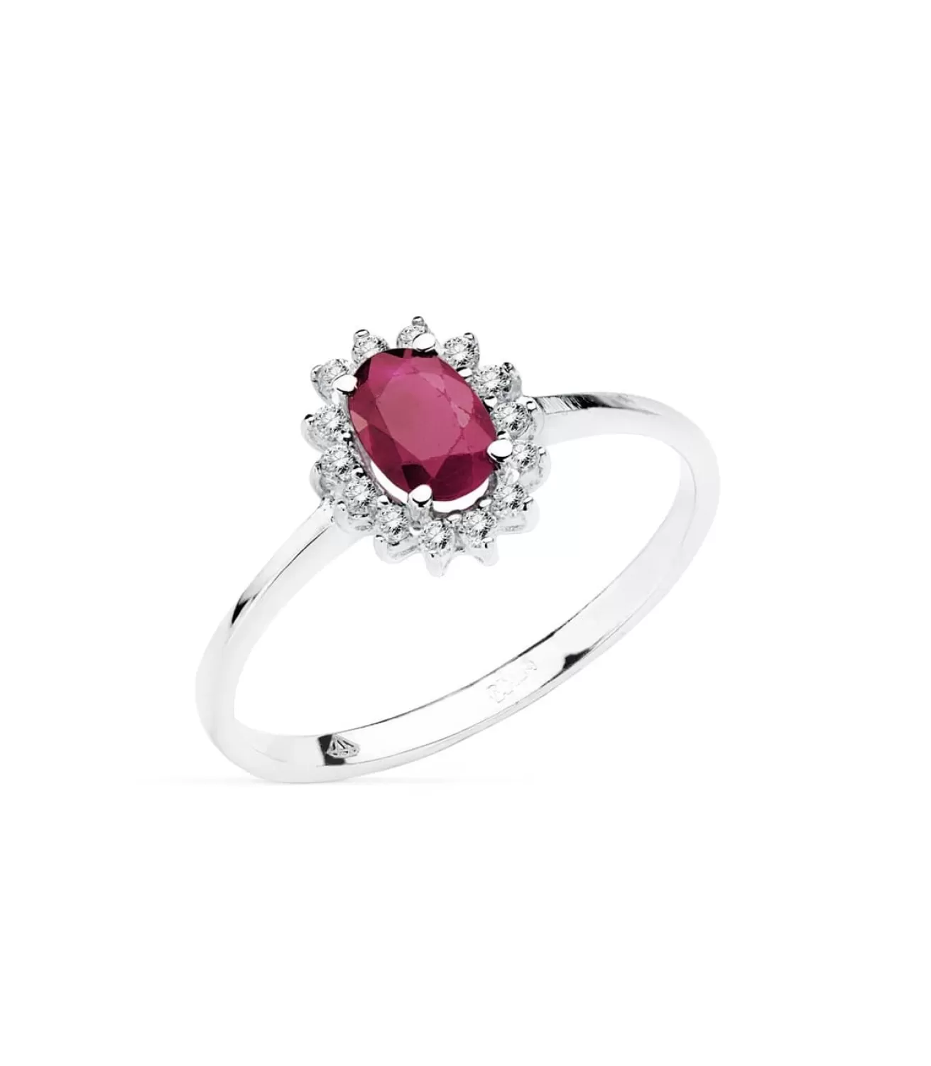 Anillo Jasmin 0.14 Qtes.18 Ktes Rubi 0.50 Q<Alda Joyeros Cheap