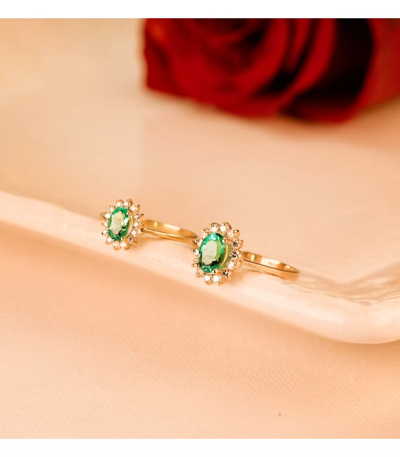 Anillo Jasmin Esmeralda Y Diamantes Oro Amarillo 18K<Alda Joyeros Discount