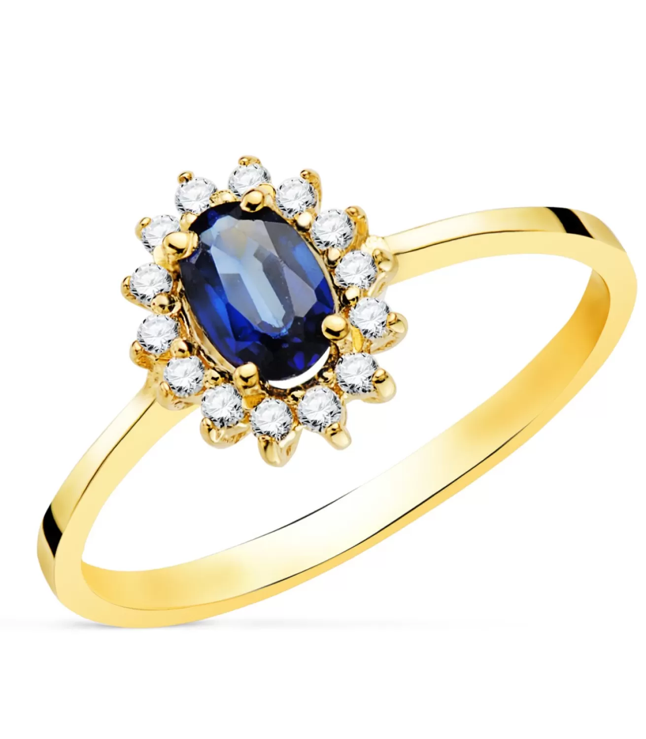 Anillo Jasmin Zafiro Y Diamantes Oro Amarillo 18K<Alda Joyeros Online