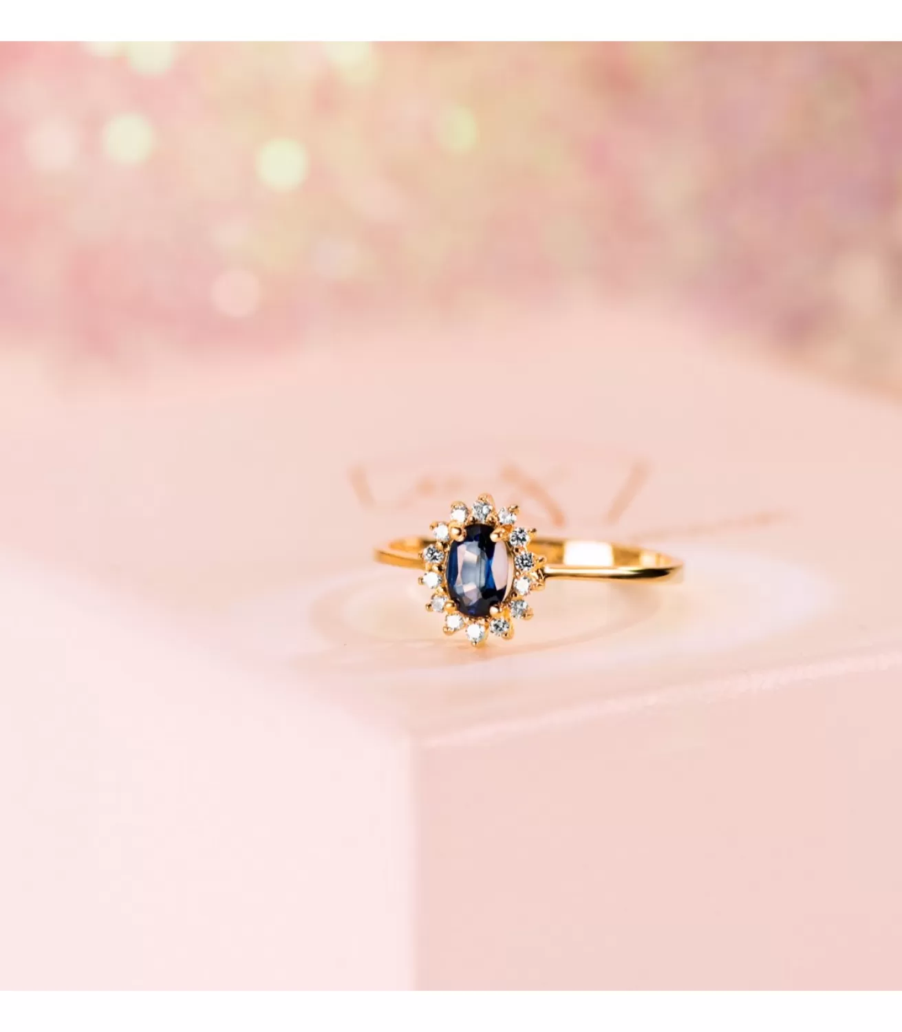 Anillo Jasmin Zafiro Y Diamantes Oro Amarillo 18K<Alda Joyeros Online