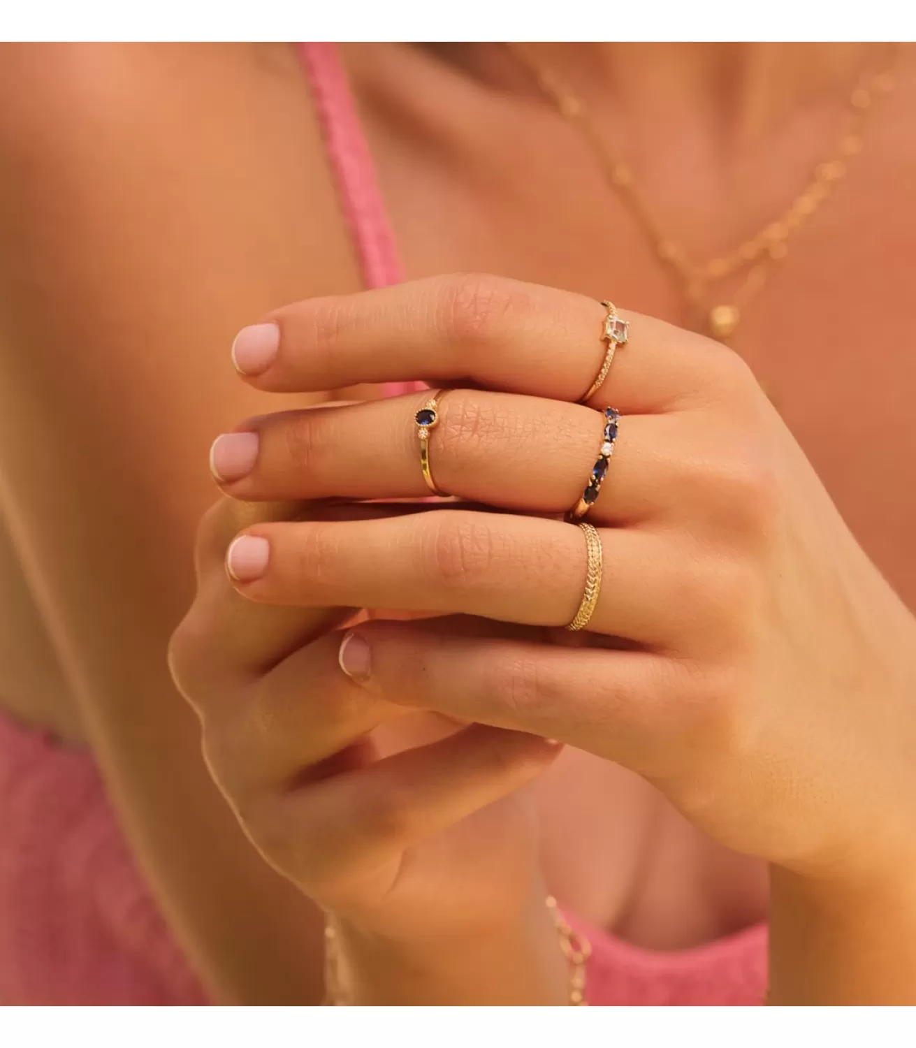Anillo Loren Oro 18K Diamantes 0.070 Qts. Aguamarina<Alda Joyeros Cheap