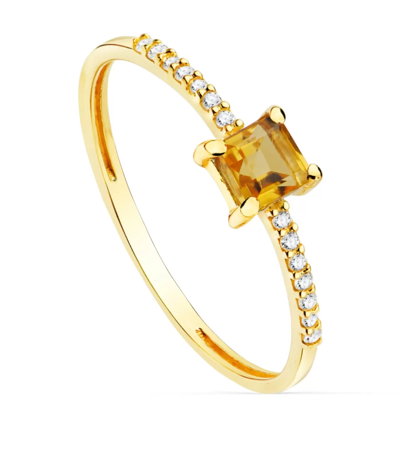 Anillo Loren Oro 18K Diamantes 0.070 Qts. Citrino<Alda Joyeros Outlet