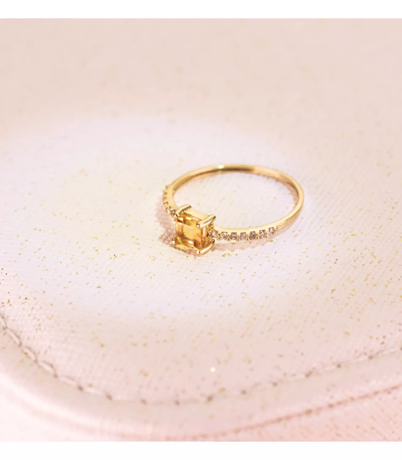 Anillo Loren Oro 18K Diamantes 0.070 Qts. Citrino<Alda Joyeros Outlet