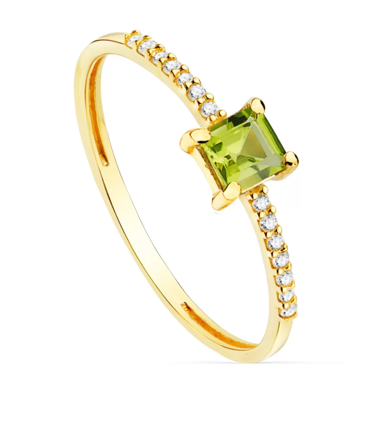 Anillo Loren Oro 18K Diamantes 0.070 Qts. Olivina<Alda Joyeros Discount