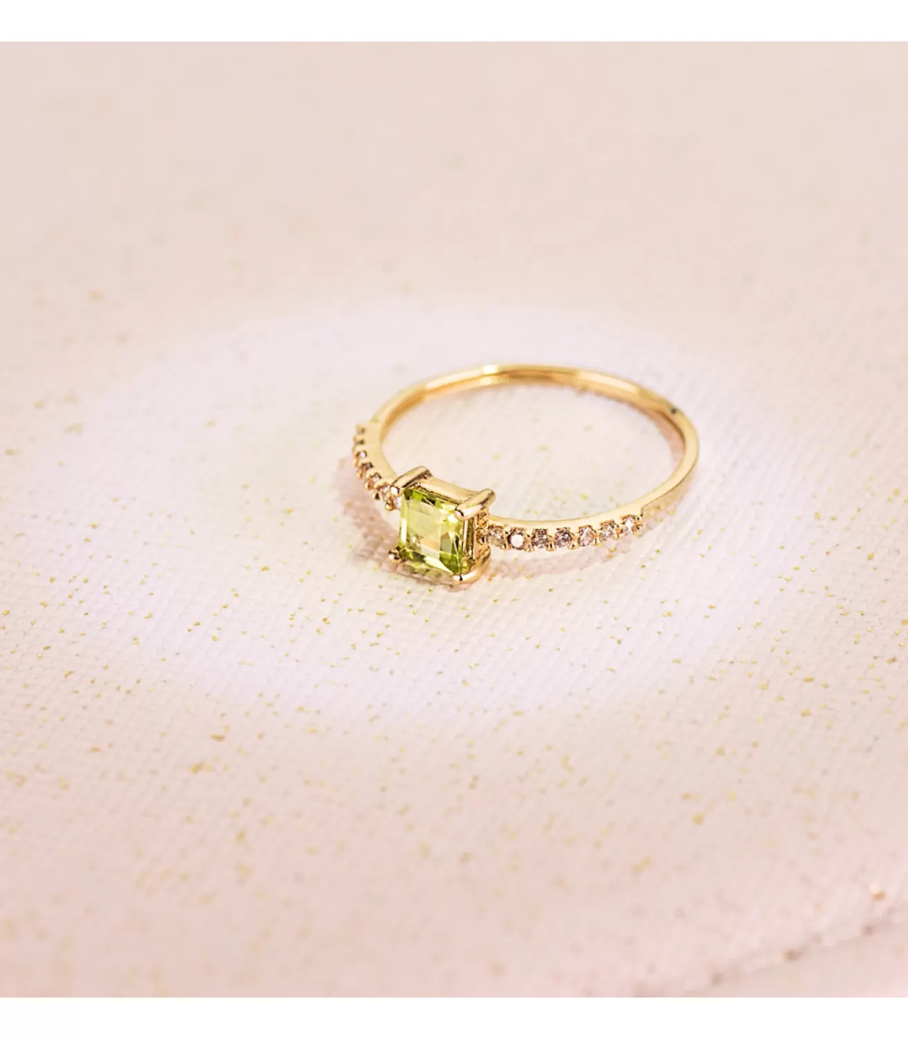 Anillo Loren Oro 18K Diamantes 0.070 Qts. Olivina<Alda Joyeros Discount