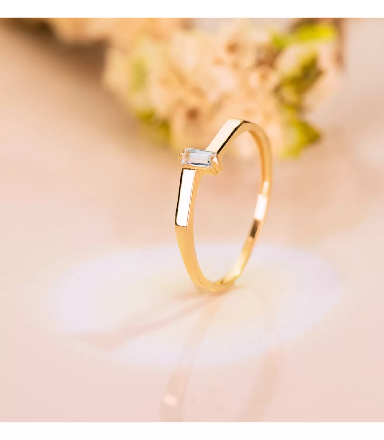 Anillo Meraki Oro 18K Barreta Topacio Azul<Alda Joyeros Discount