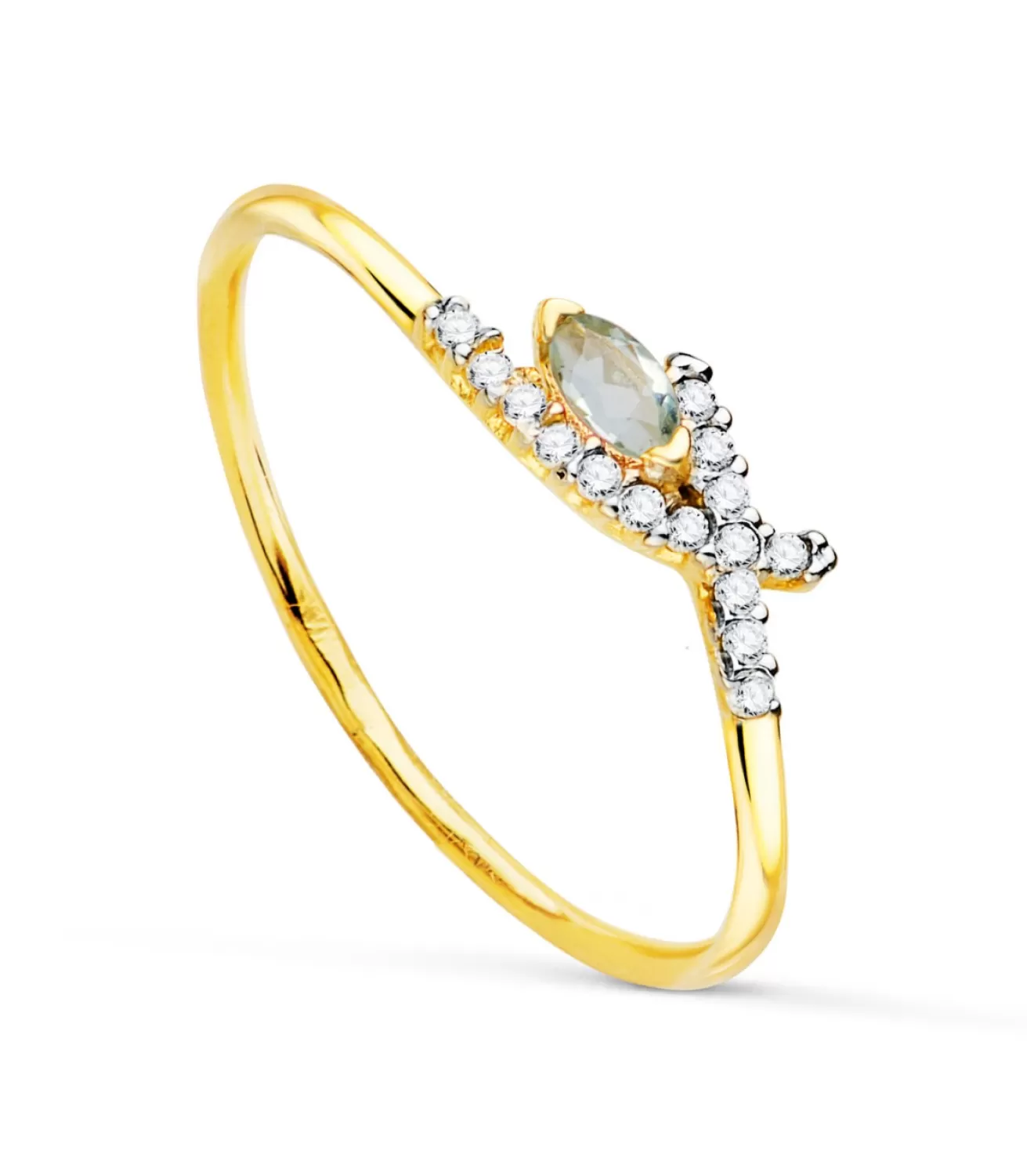 Anillo Meraki Oro 18K Cross Topacio Azul<Alda Joyeros Shop