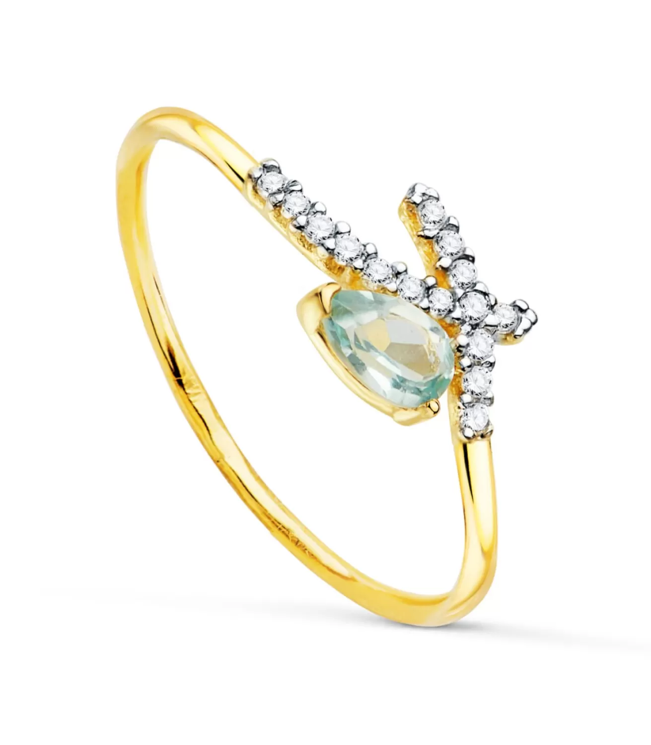Anillo Meraki Oro 18K Lazo Topacio Azul<Alda Joyeros Cheap