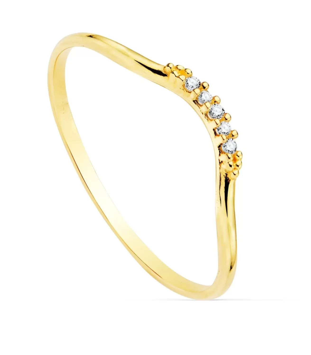 Anillo Monroe Oro Amarillo 18K Diamantes 0.025 Qts.<Alda Joyeros Shop