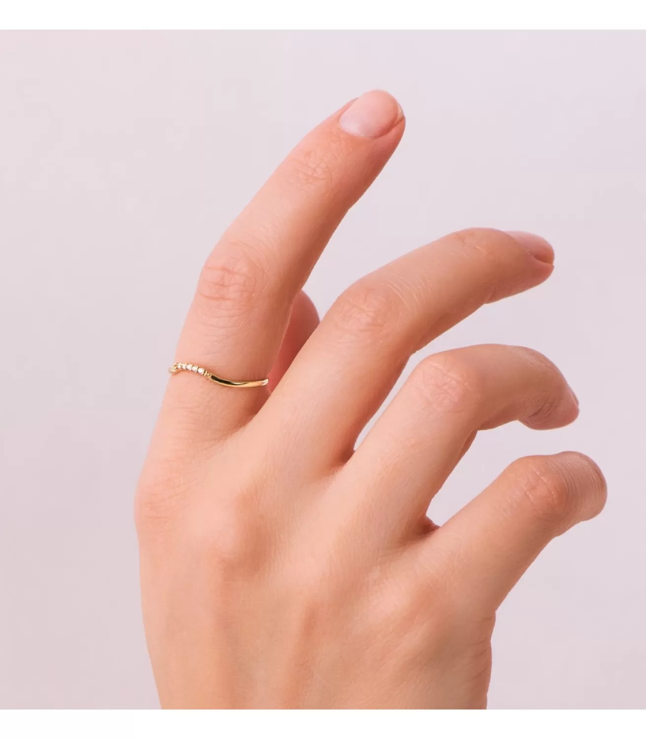 Anillo Monroe Oro Amarillo 18K Diamantes 0.025 Qts.<Alda Joyeros Shop