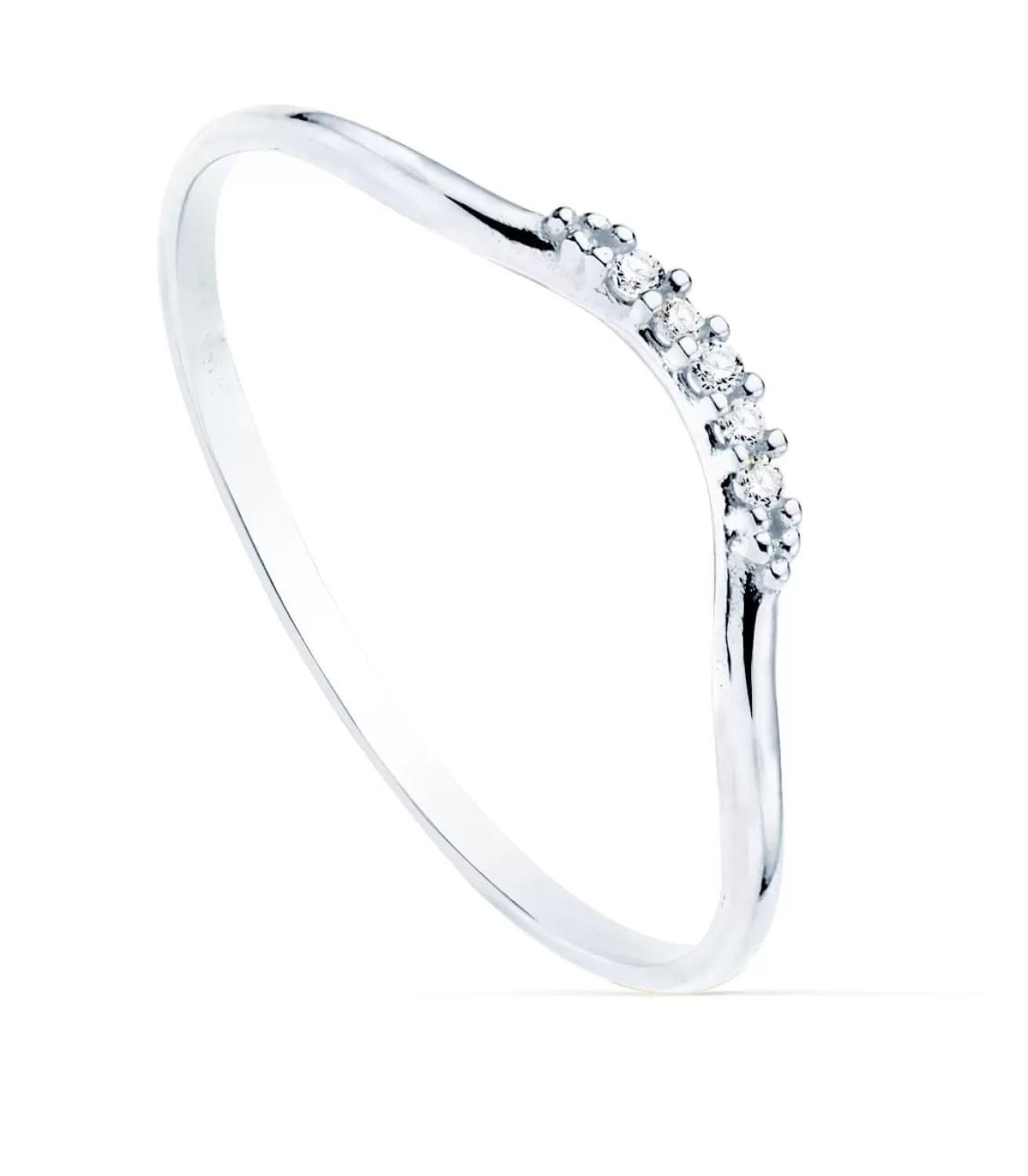 Anillo Monroe Oro Blanco 18K Diamantes 0.025 Qts.<Alda Joyeros Shop