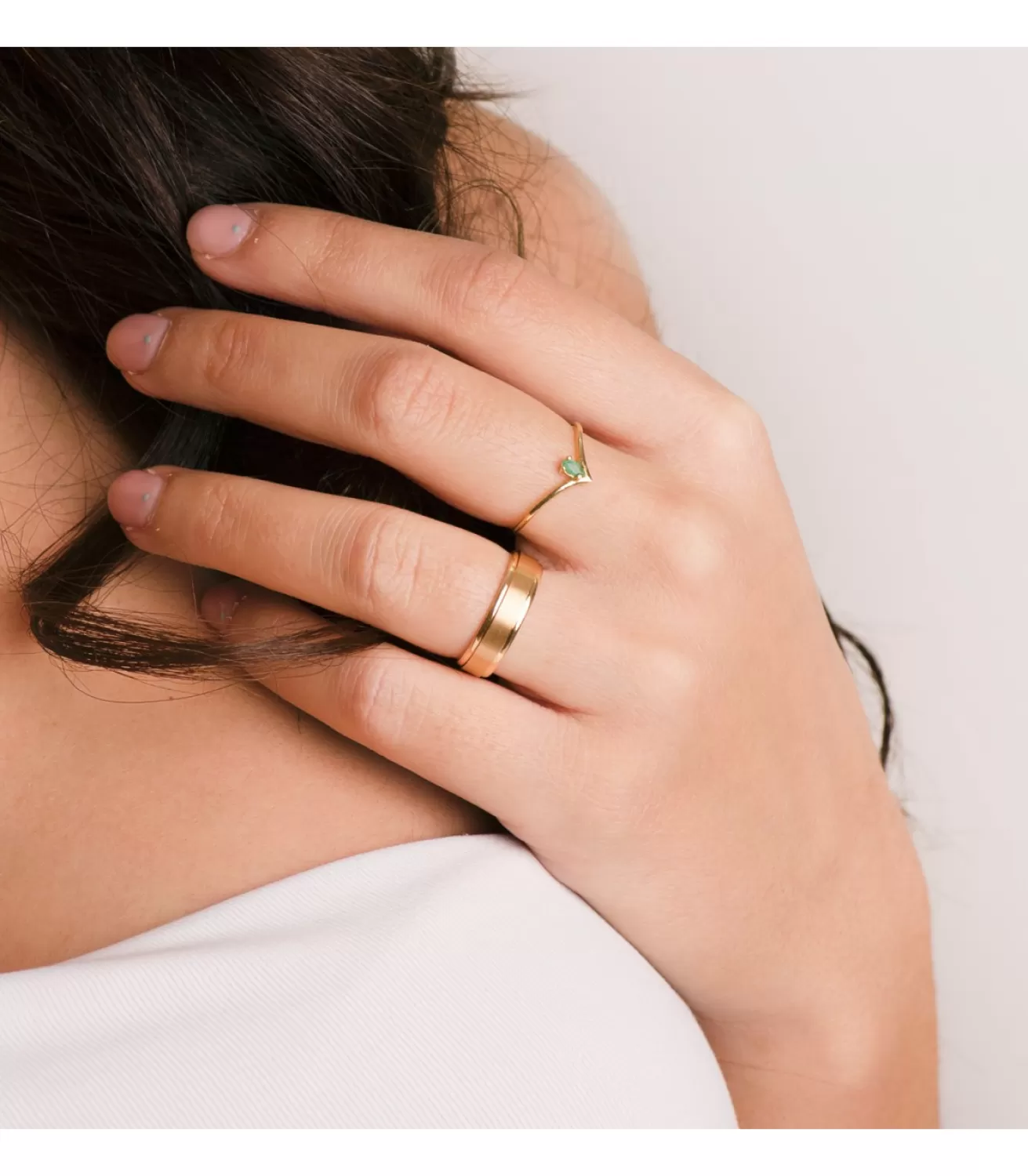 Anillo Picco Oro 18K Esmeralda Marquise<Alda Joyeros New