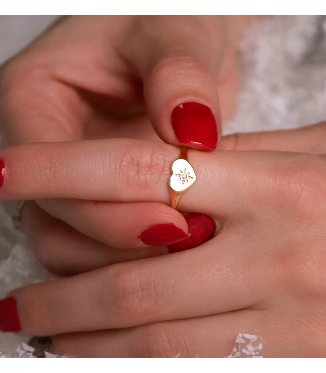 Anillo Sello Mujer Corazon Oro 18K<Alda Joyeros Discount
