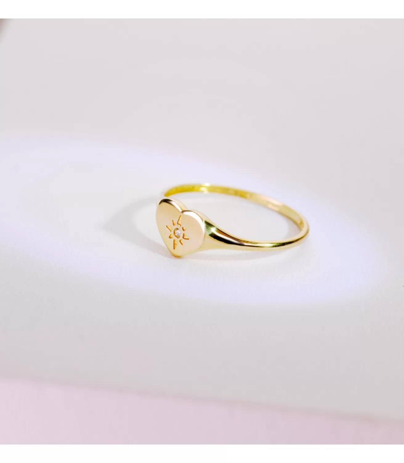 Anillo Sello Mujer Corazon Oro 18K<Alda Joyeros Discount