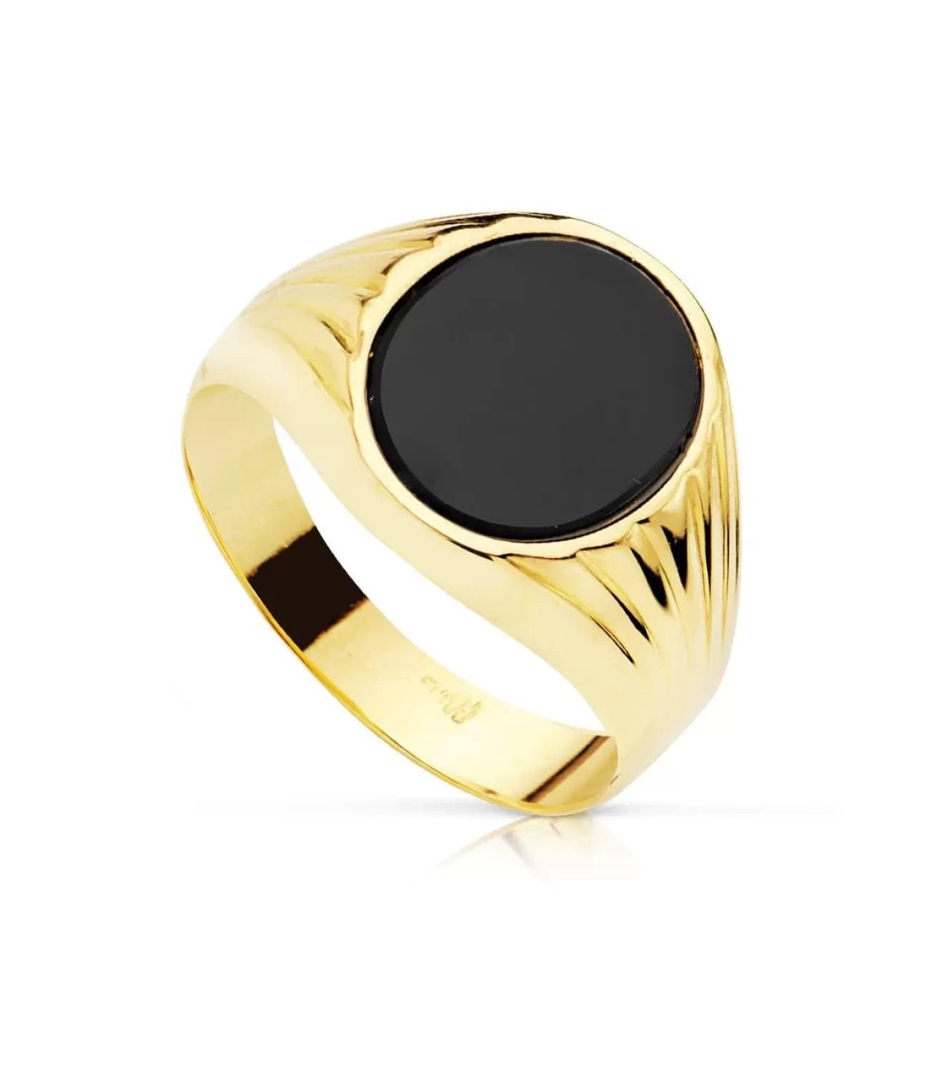 Anillo Sello Piero Oro Amarillo 18K Piedra Oval Onix<Alda Joyeros Shop
