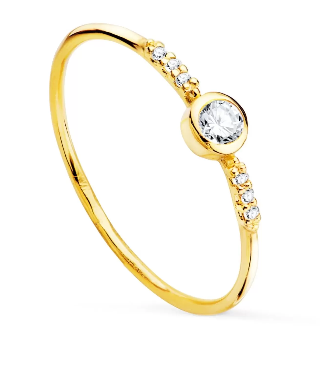 Anillo Solitario Oro Amarillo 18K Topacio Blanco<Alda Joyeros Clearance