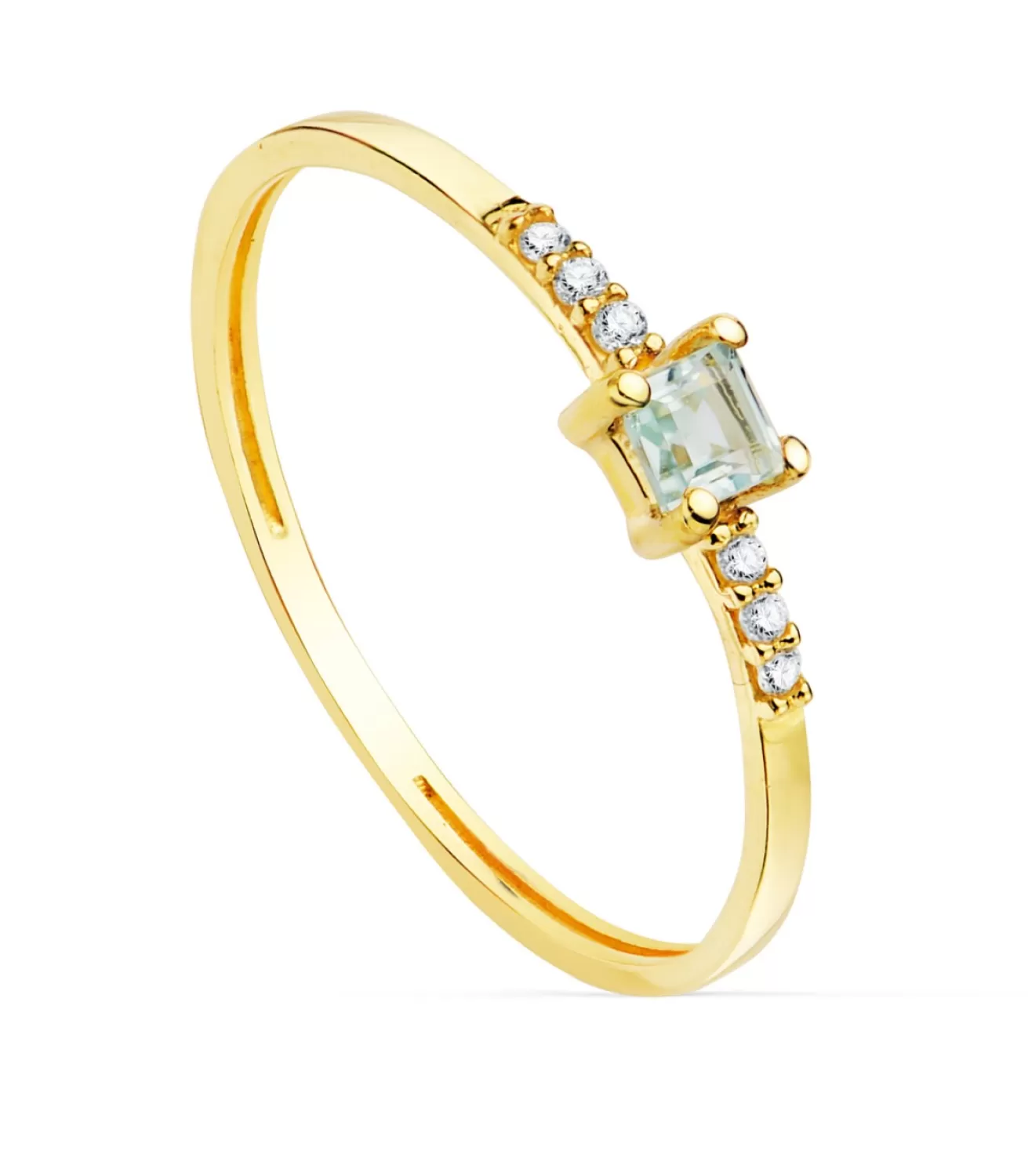 Anillo Streep Oro 18K Diamantes 0.030 Qts. Aguamarina<Alda Joyeros Clearance