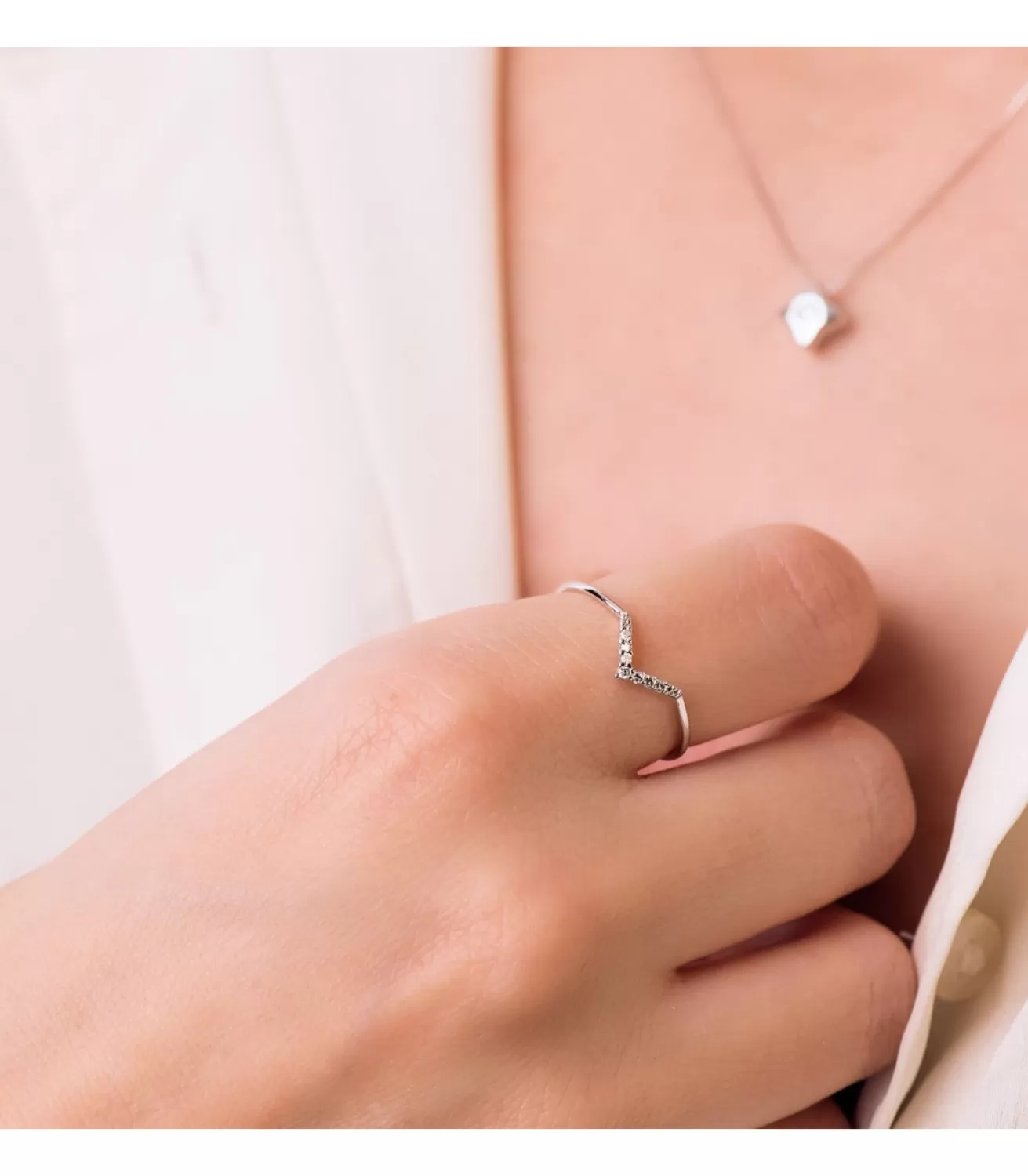Anillo Streisand Oro Blanco 18K Diamantes 0.035 Qts.<Alda Joyeros Cheap
