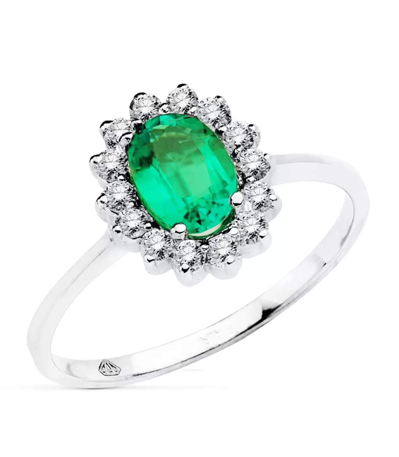 Anillo Sybil Oro Blanco 18K Esmeralda Y Diamantes<Alda Joyeros Discount