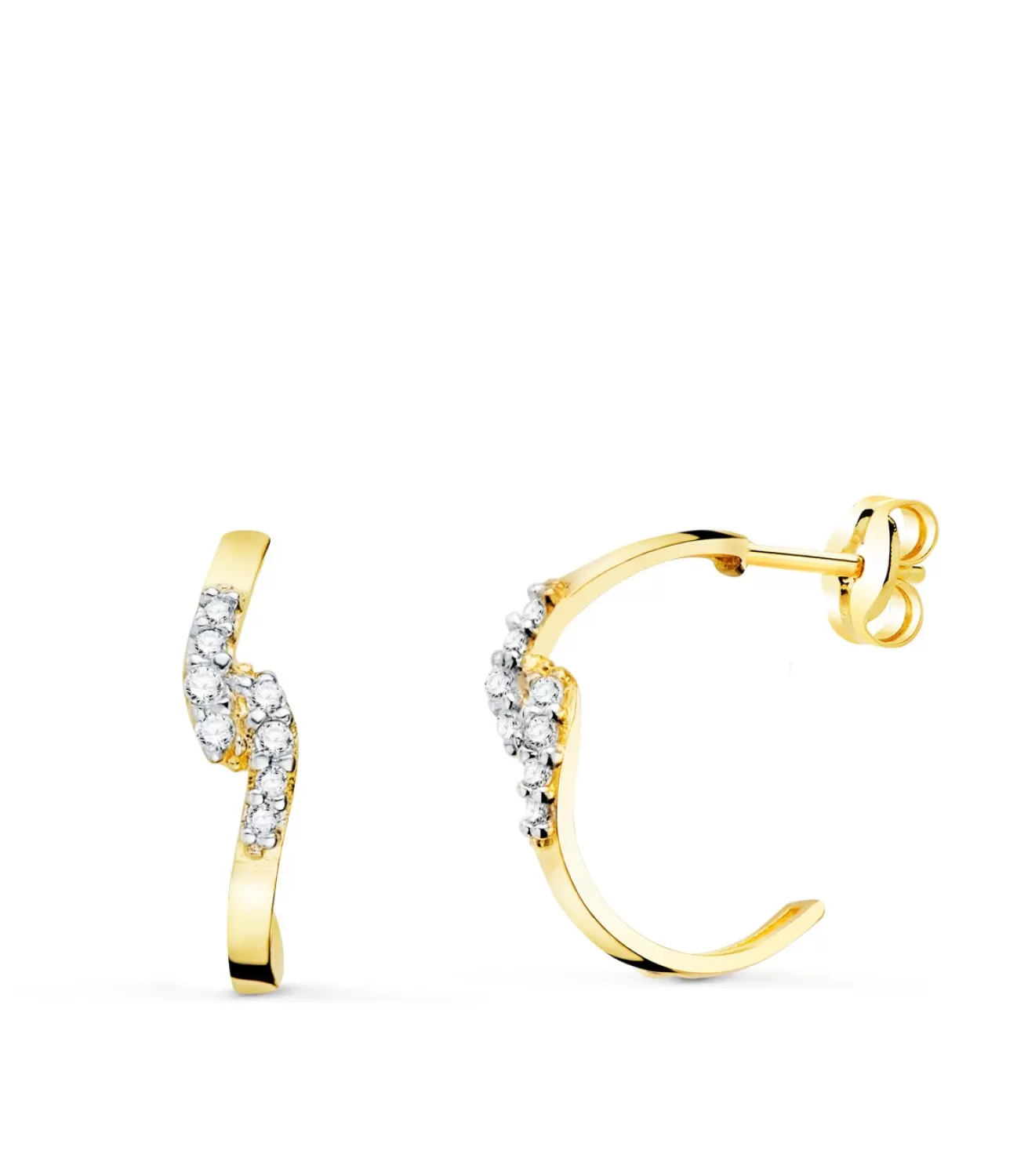 Aros Abiertos Oro Bicolor 18 K 15 Mm<Alda Joyeros Sale