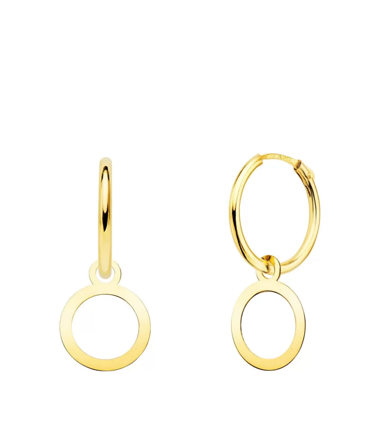 Aros Colgante Circulo Oro Amarillo 18K<Alda Joyeros Best Sale