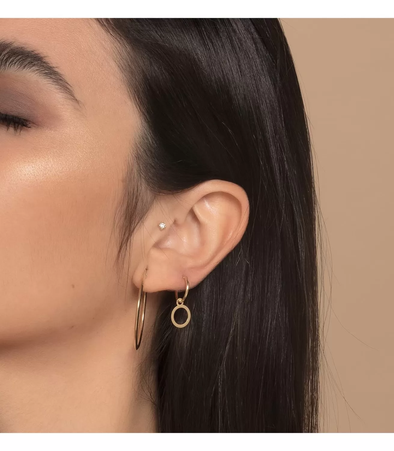 Aros Colgante Circulo Oro Amarillo 18K<Alda Joyeros Best Sale