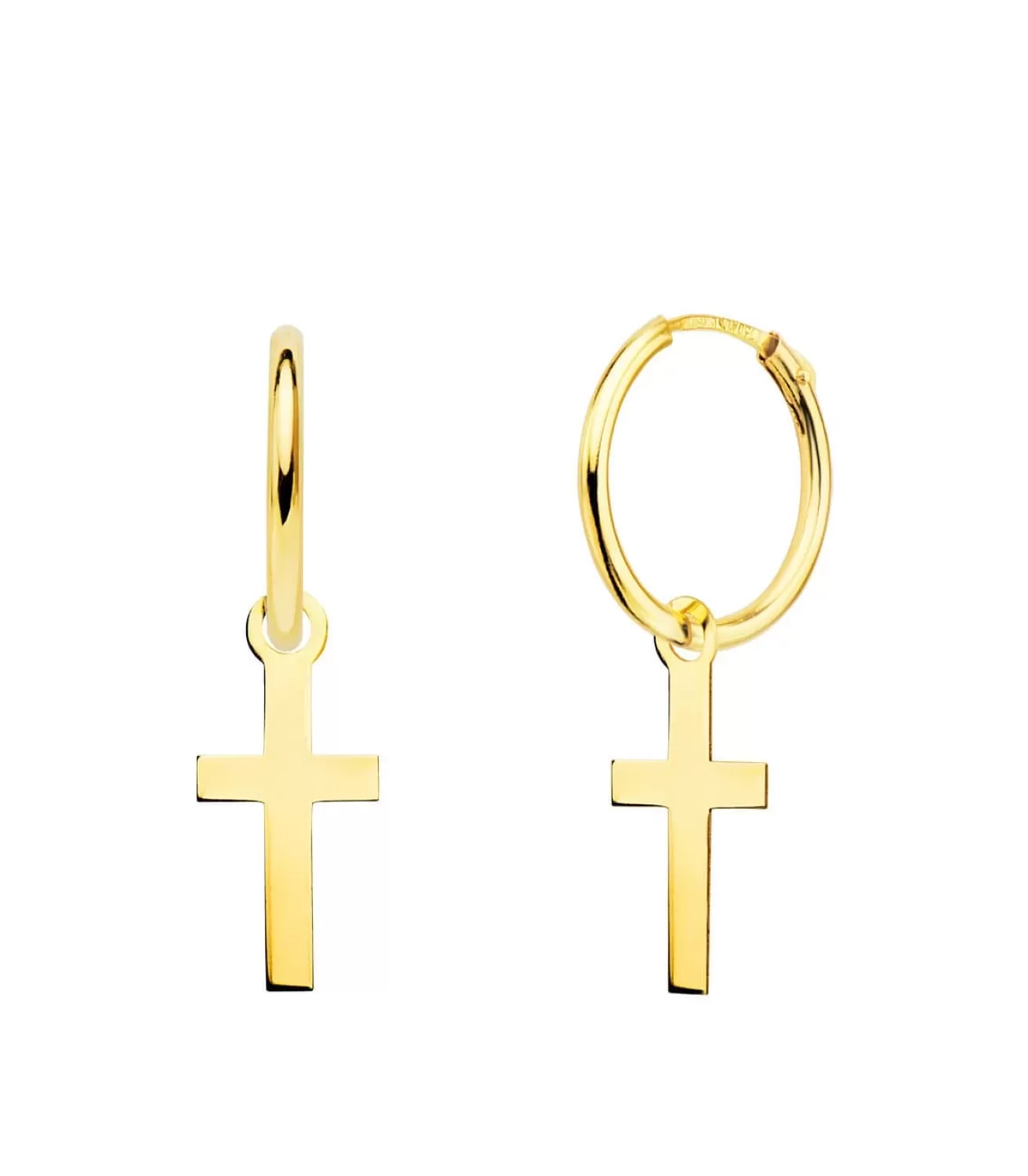 Aros Colgante Cruz Oro Amarillo 18K<Alda Joyeros Cheap
