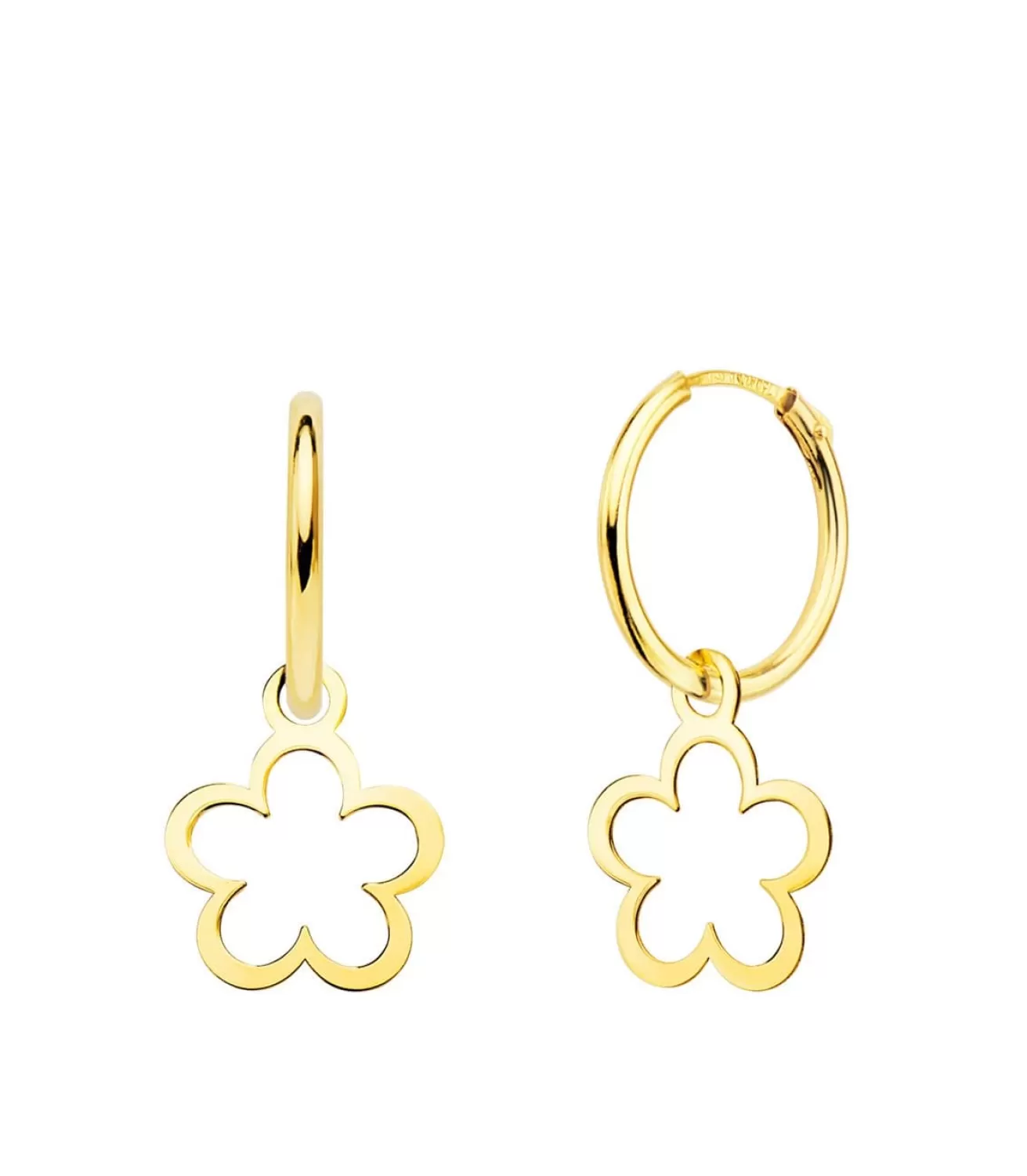 Aros Colgante Flor Oro Amarillo 18K<Alda Joyeros Best