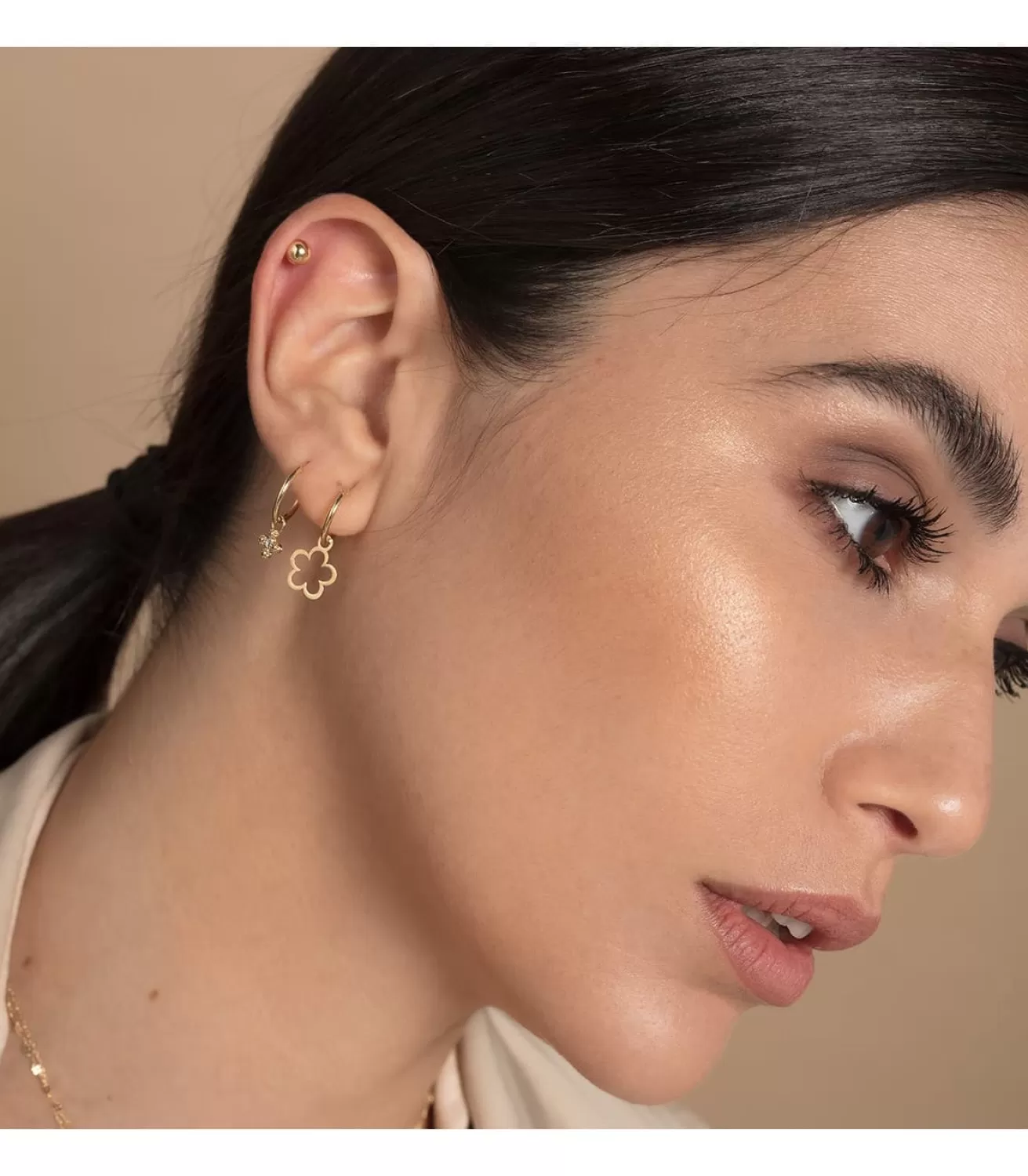 Aros Colgante Flor Oro Amarillo 18K<Alda Joyeros Best