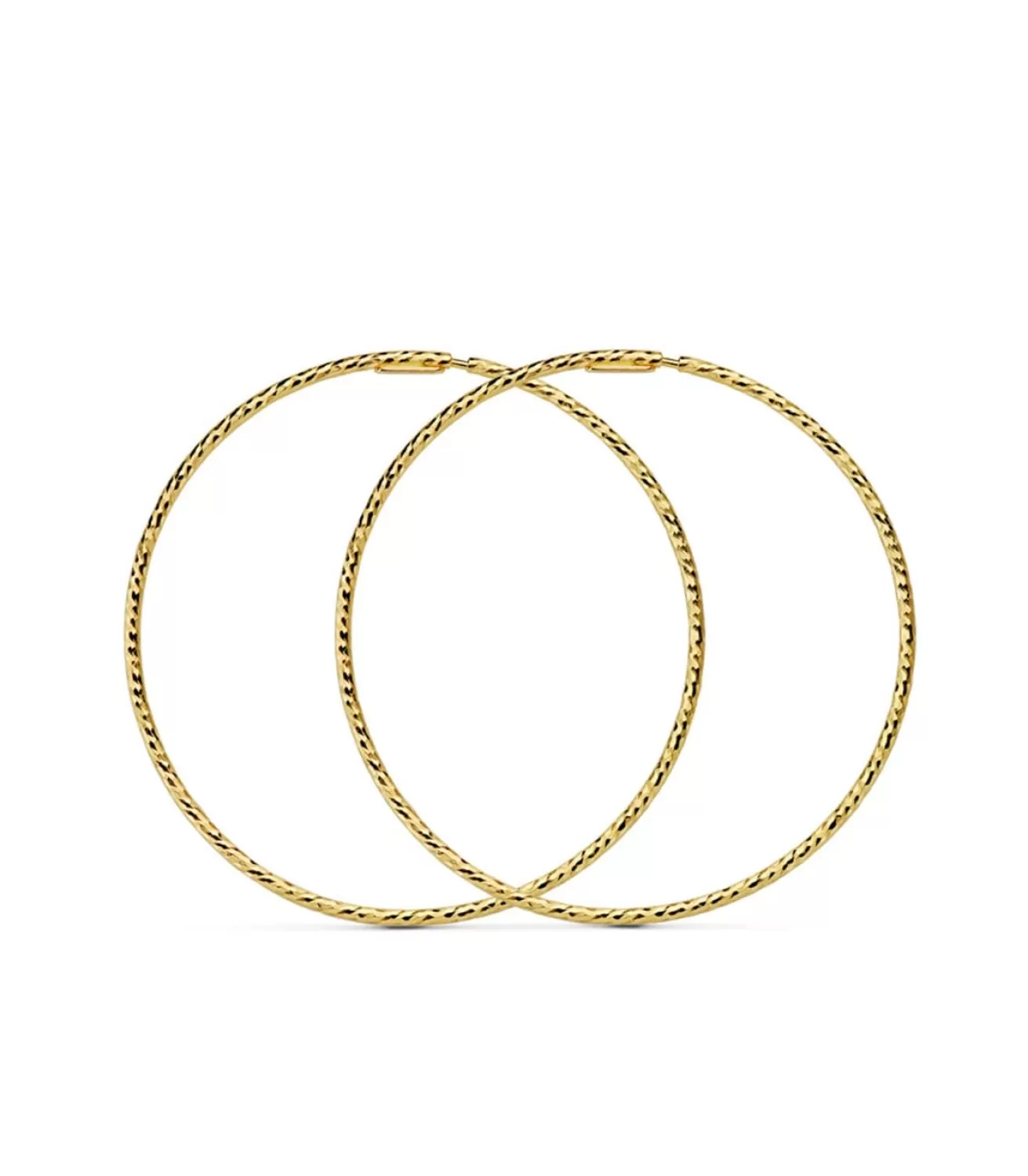 Aros Diamantados Oro Amarillo 18 K 40 Mm<Alda Joyeros Hot