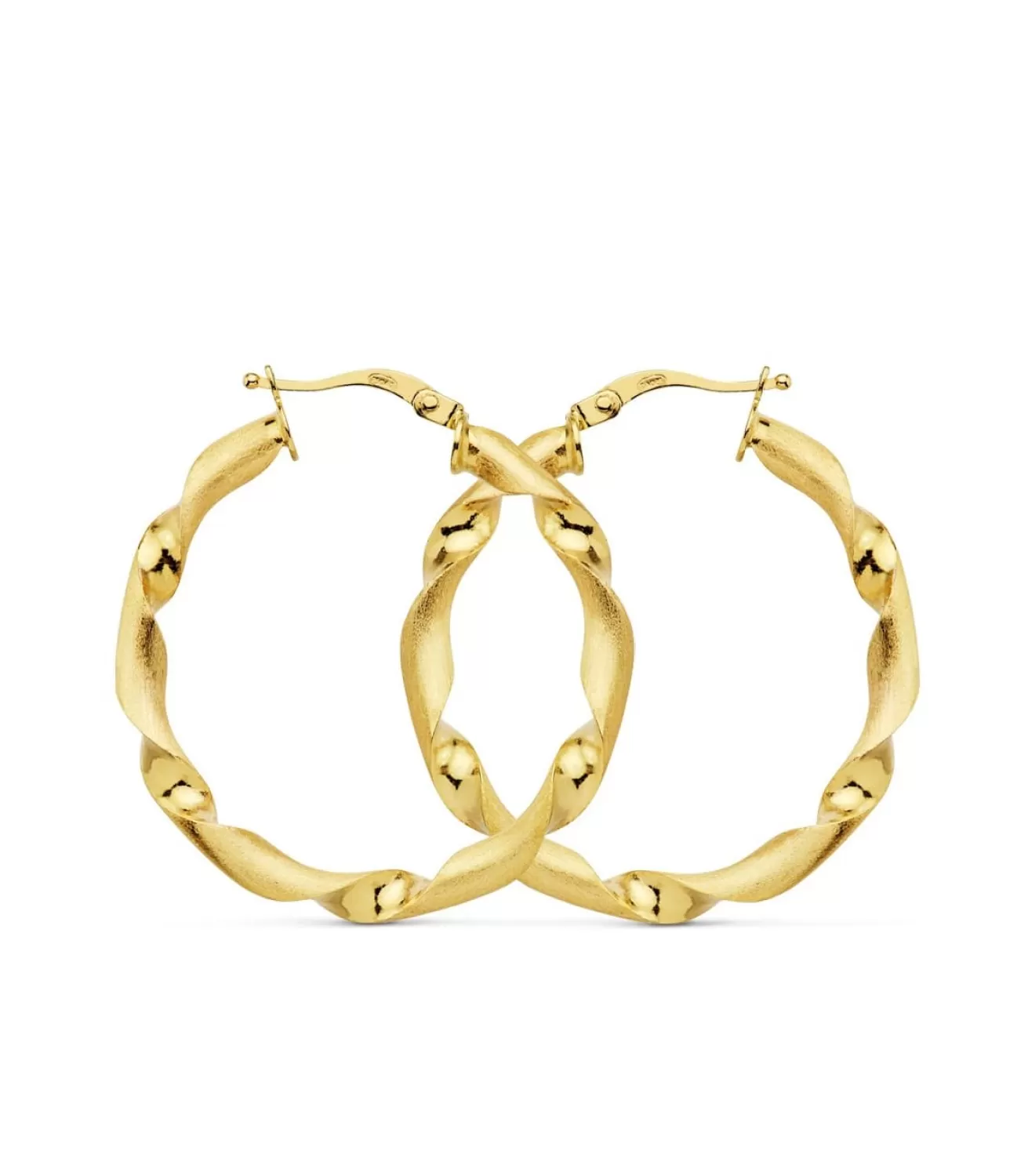 Aros Gallonados Oro Amarillo 18 K 31 Mm<Alda Joyeros Best Sale
