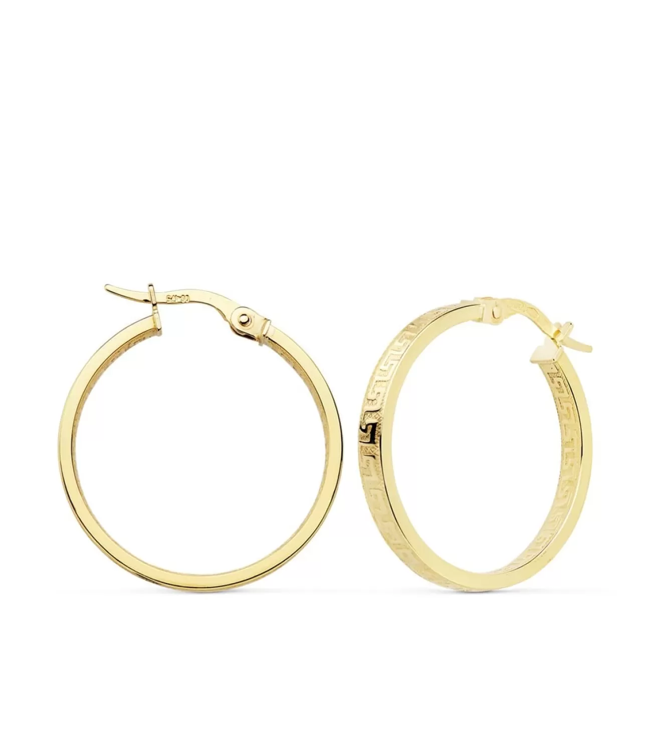 Aros Greca Oro Amarillo 18 K 24 Mm<Alda Joyeros Cheap