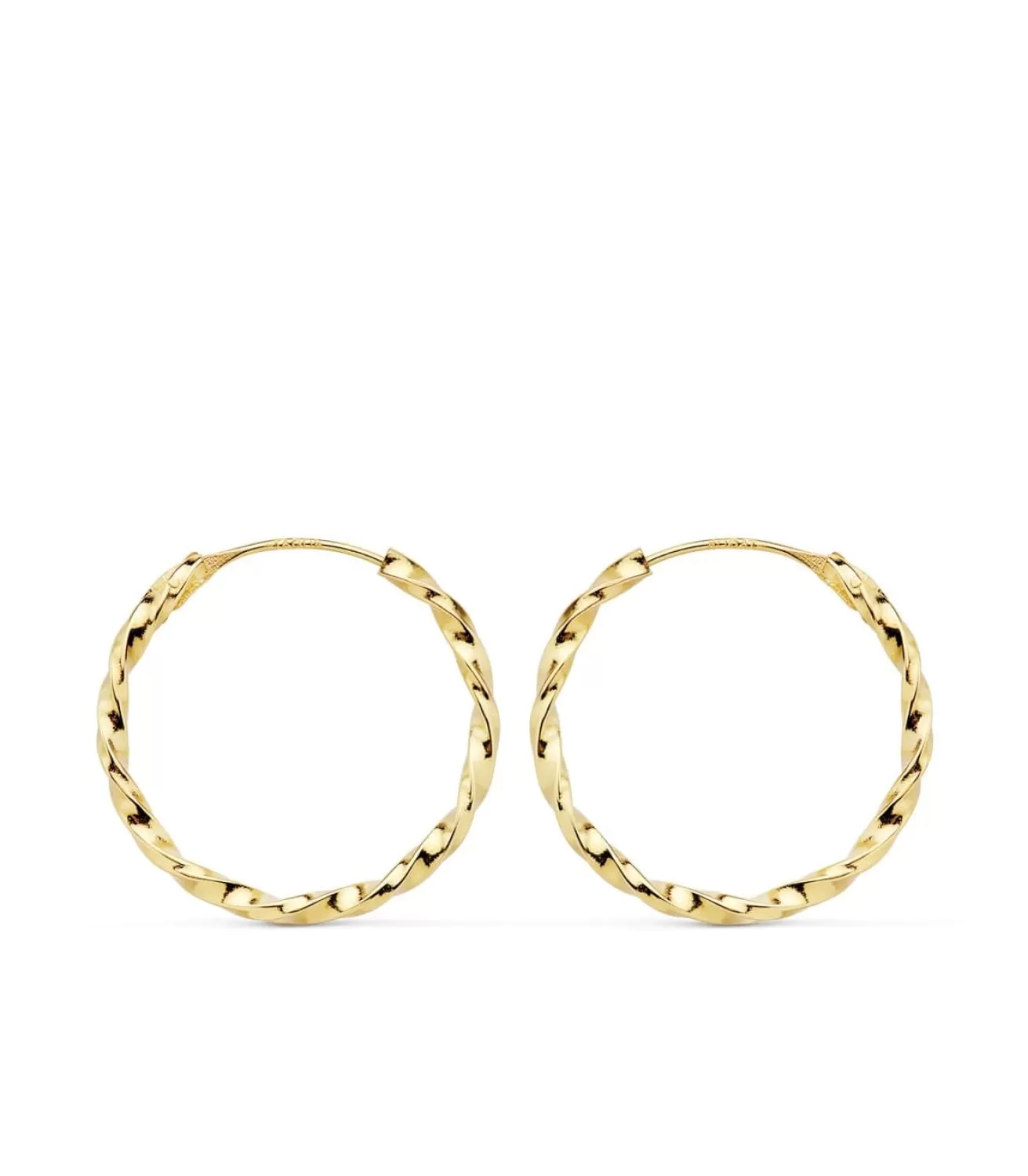 Aros Huecos Redondos Oro Amarillo 18 K 20Mm<Alda Joyeros New