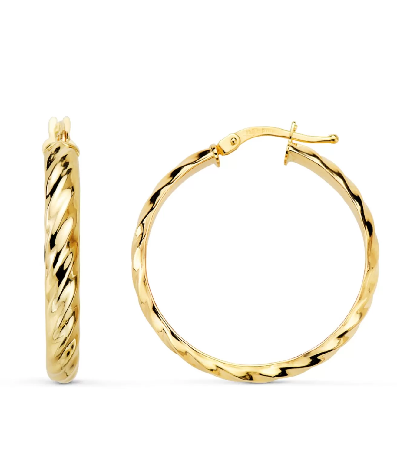 Aros Mujer Bucle Oro Amarillo 18K 28 Mm<Alda Joyeros Store