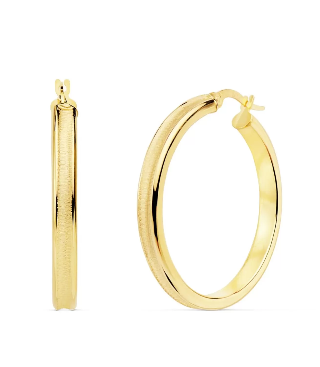 Aros Mujer Ice Oro Amarillo 18K 30 Mm<Alda Joyeros Store