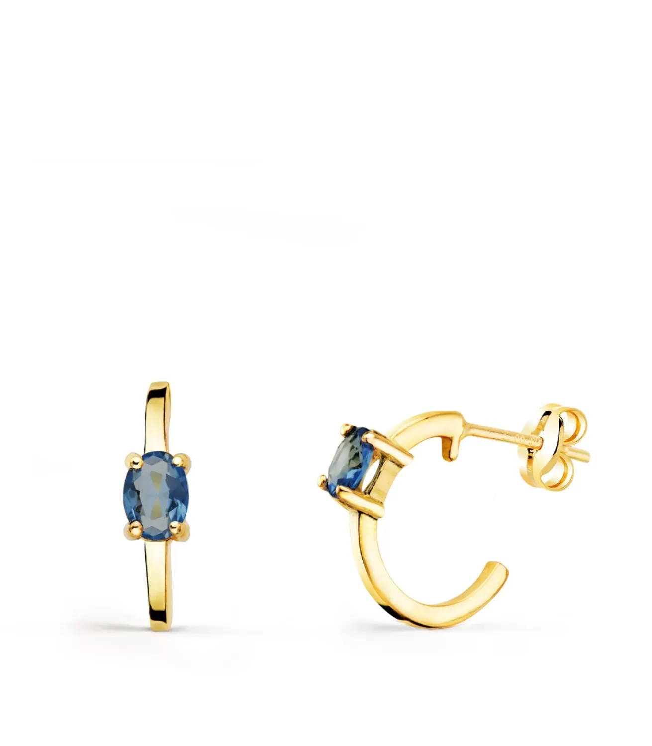 Aros Paradise Glam Aguamarina Oro Amarillo 18K<Alda Joyeros Store