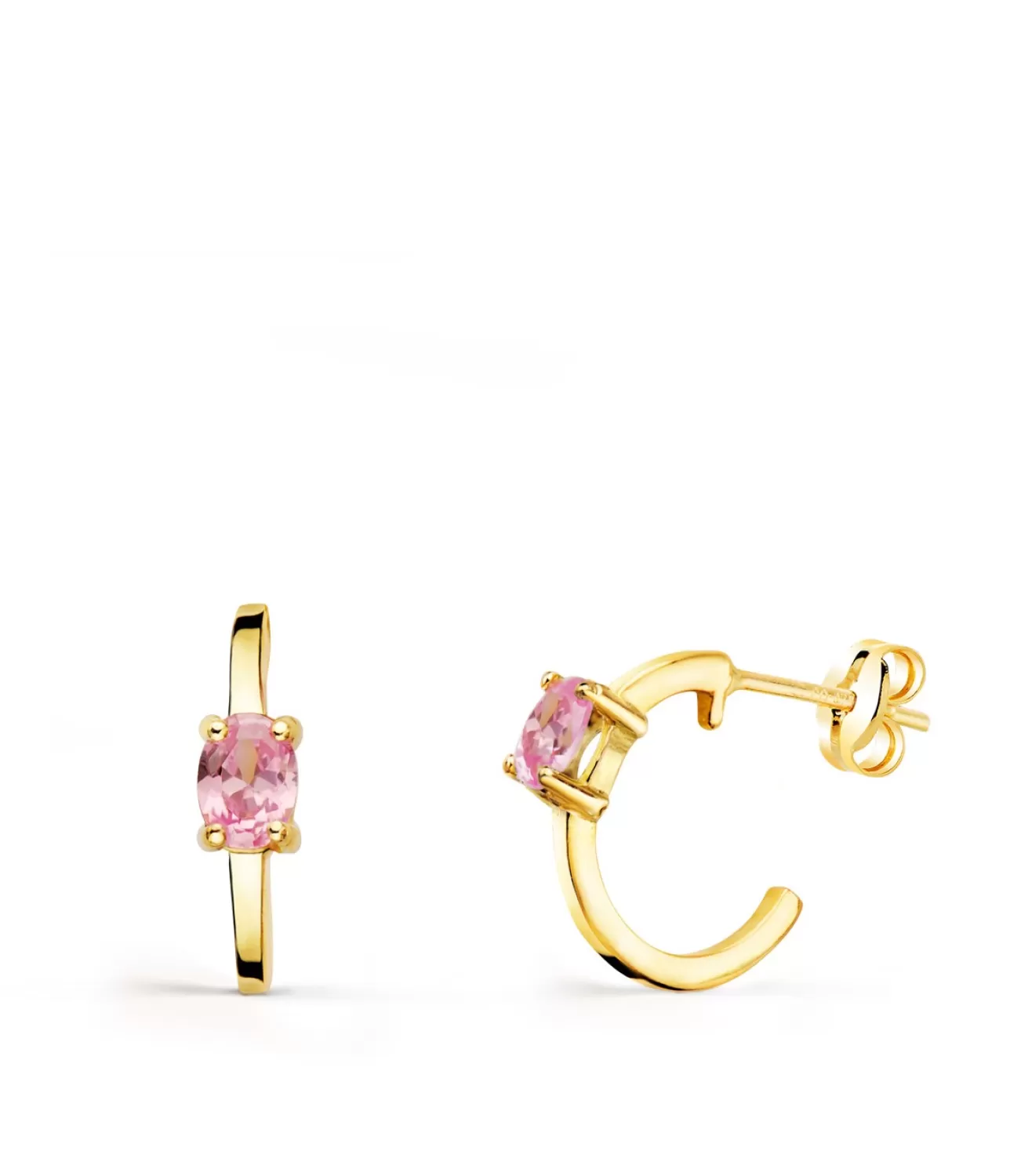 Aros Paradise Glam Rosa De Francia Oro Amarillo 18K<Alda Joyeros Clearance